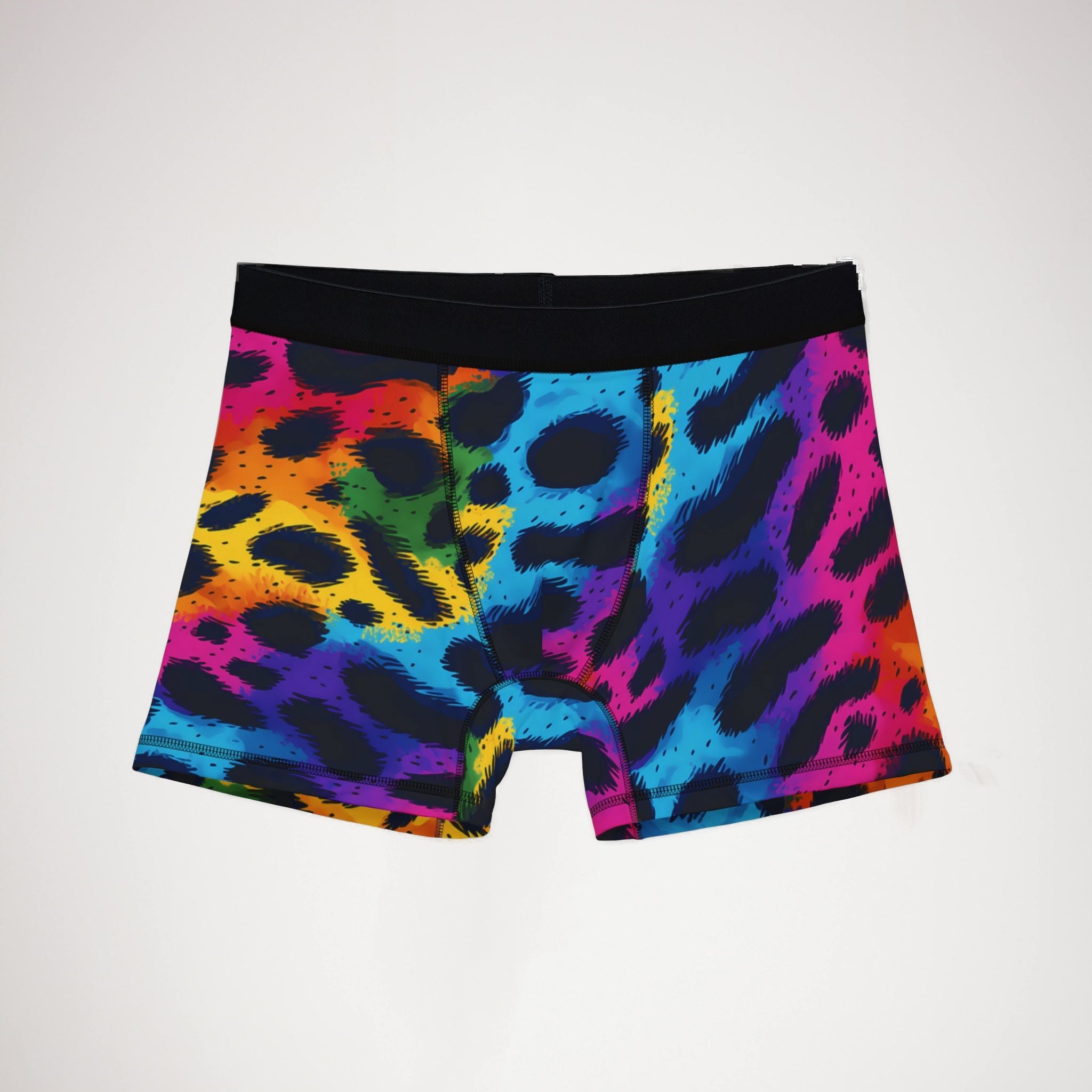 Men's boxers rainbow leopard