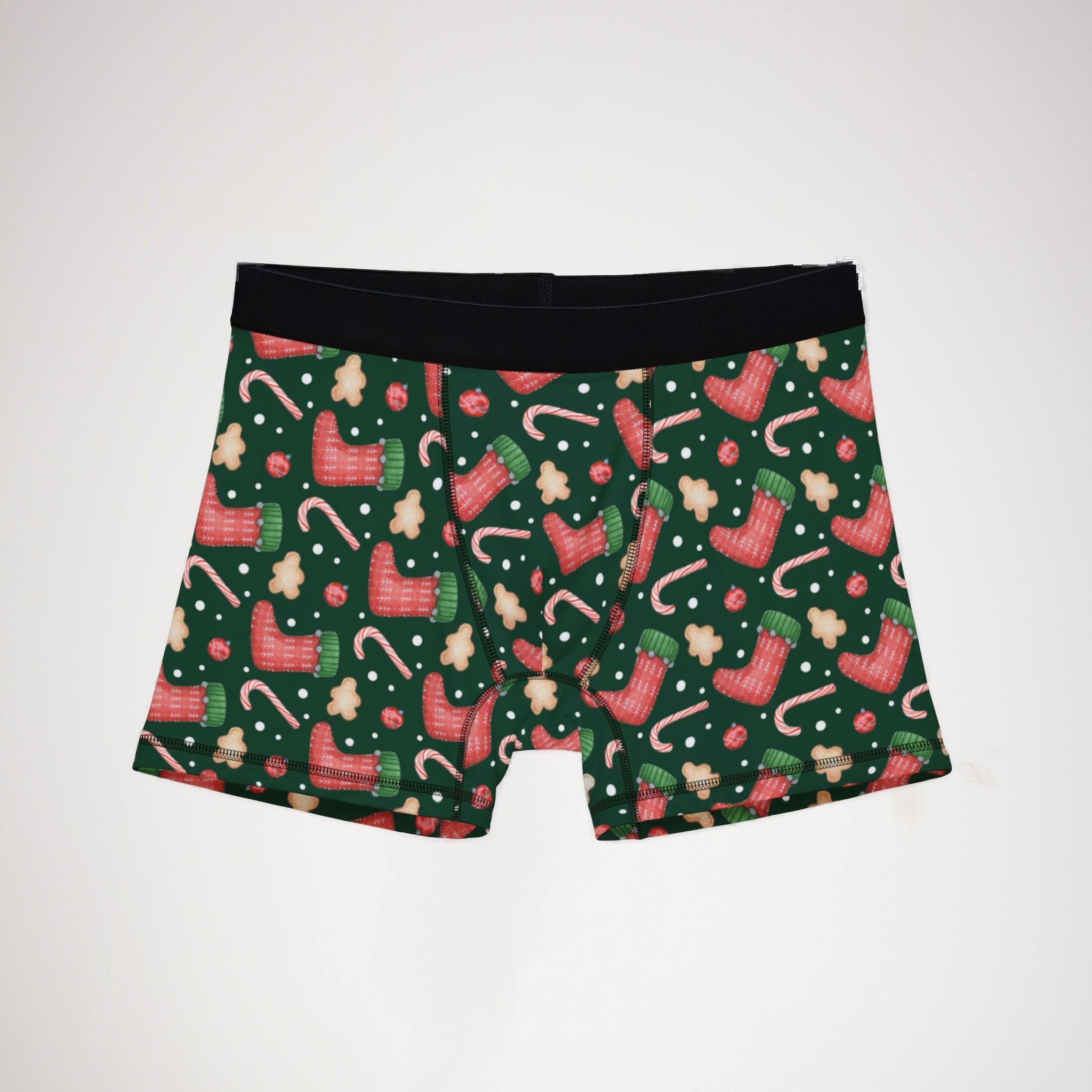 Men's boxers green christmas santa
