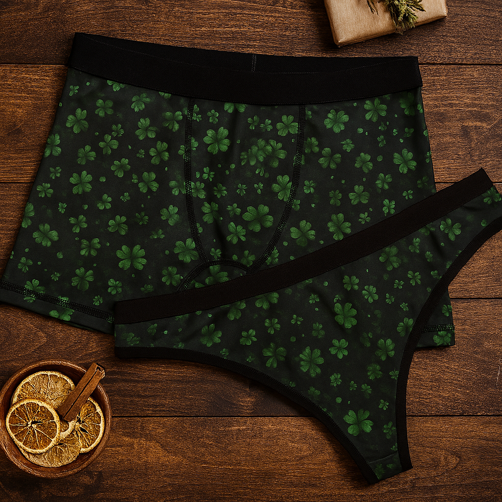 Matching underwear St Patricks Day One for couples boxer & thong set