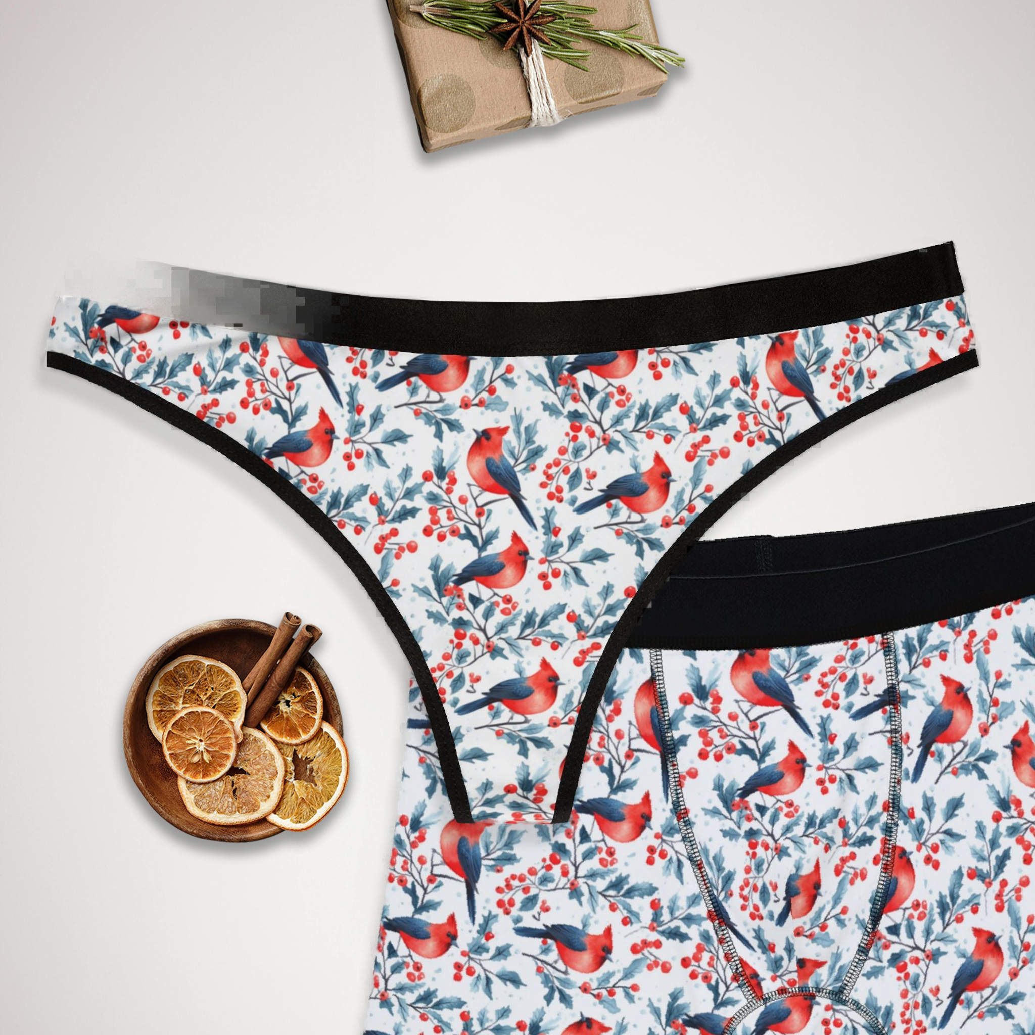 Matching Red Coquette Christmas One – Boxer & Thong for Couples