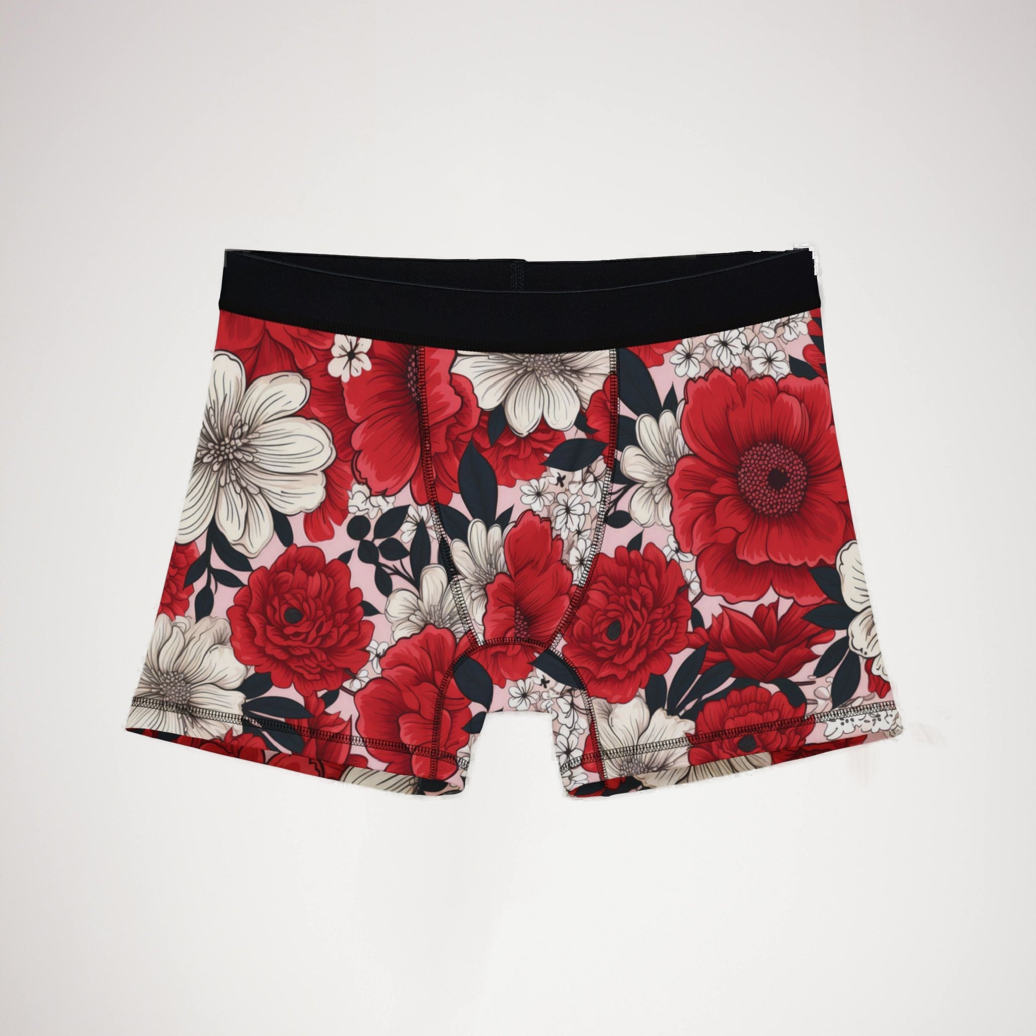 Men's boxers cute red flowers