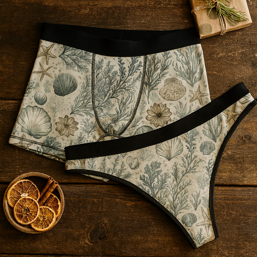 Matching underwear Sea Ocean Extra for couples boxer & thong set