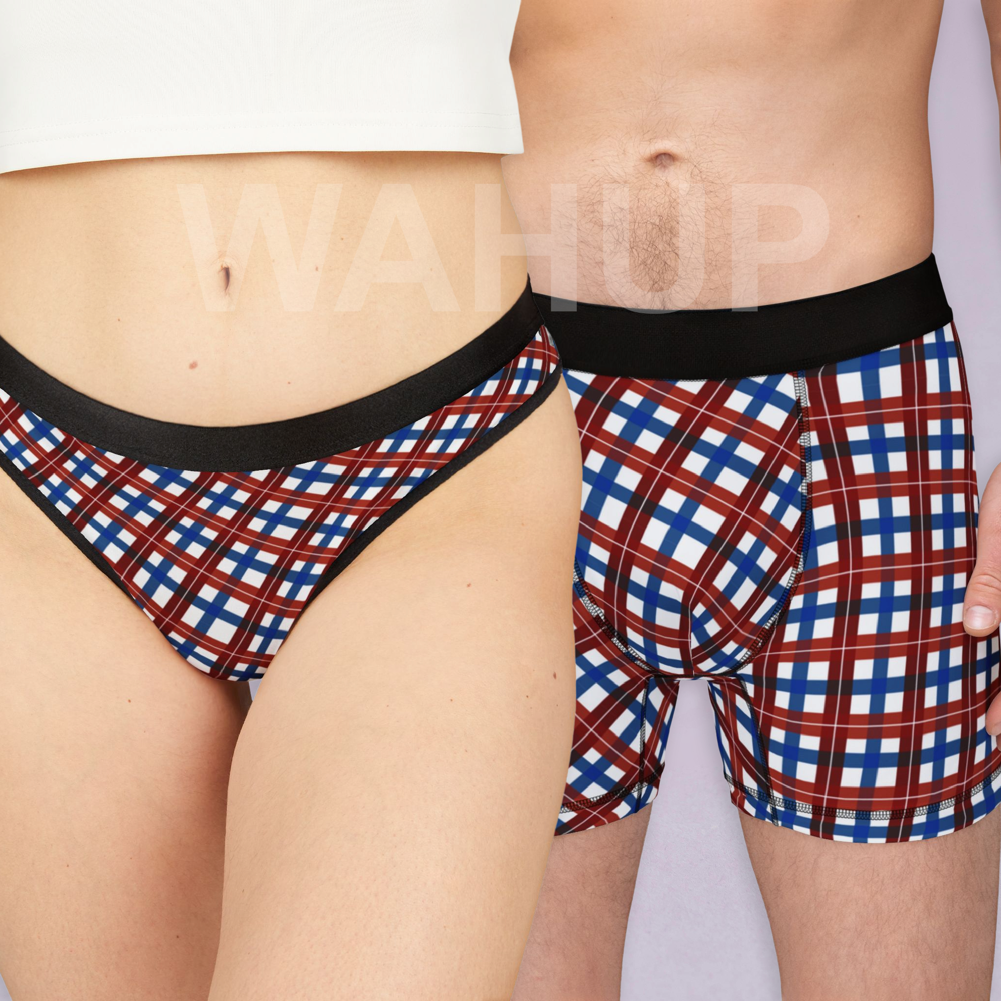 Matching underwear 4th of July USA for couples boxer & thong