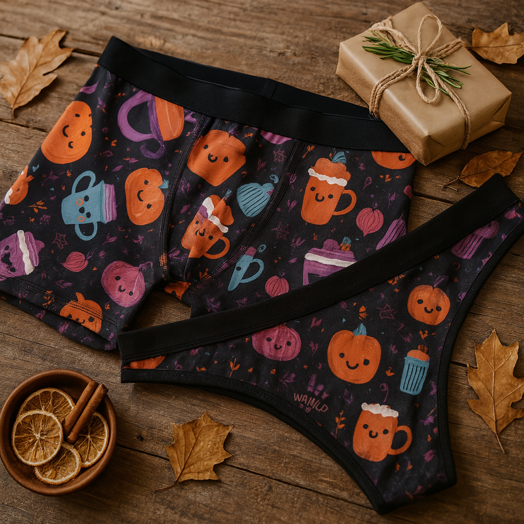 Matching underwear Pink Halloween One for couples boxer & thong set