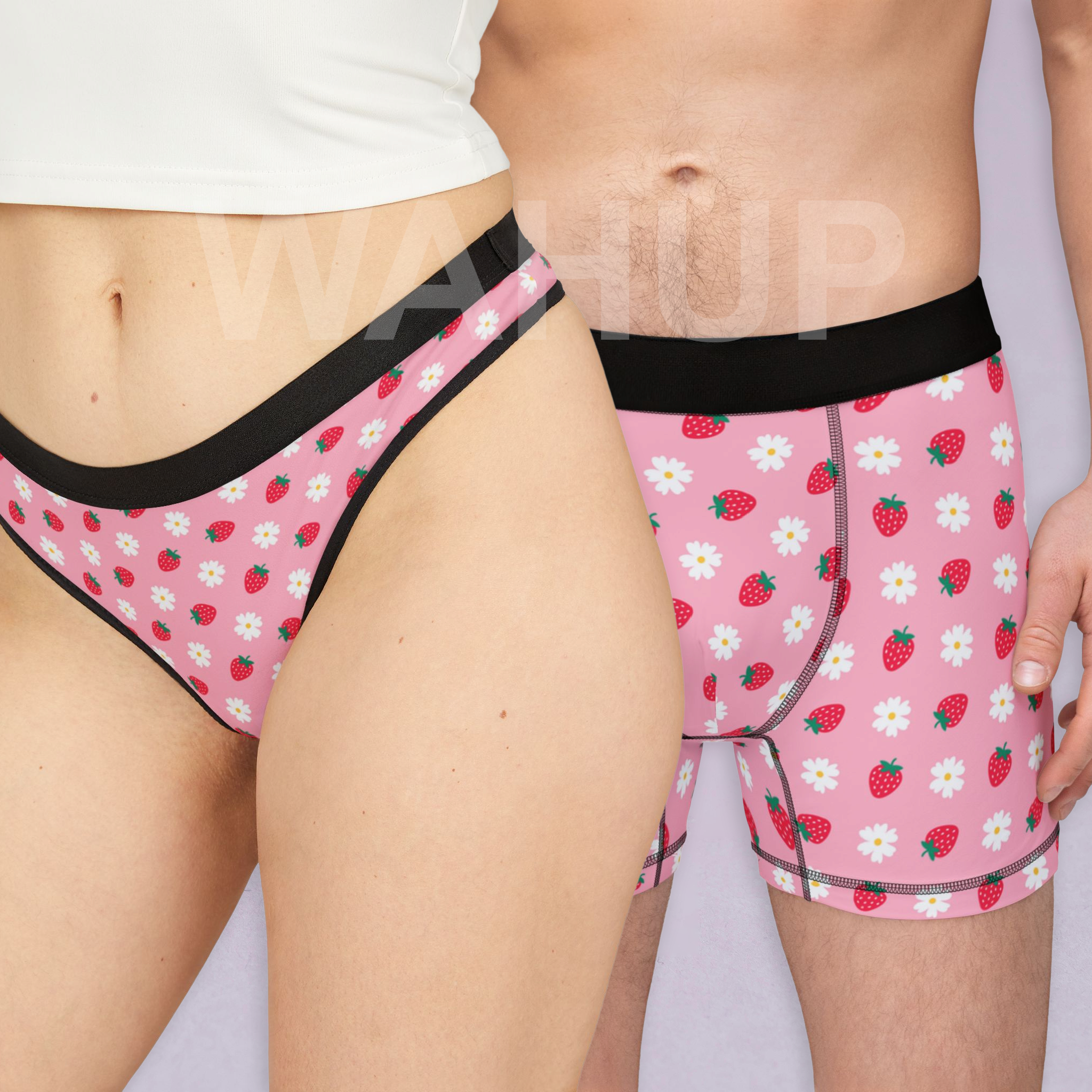 Matching underwear Strawberry hot Daisy for couples boxer & thong