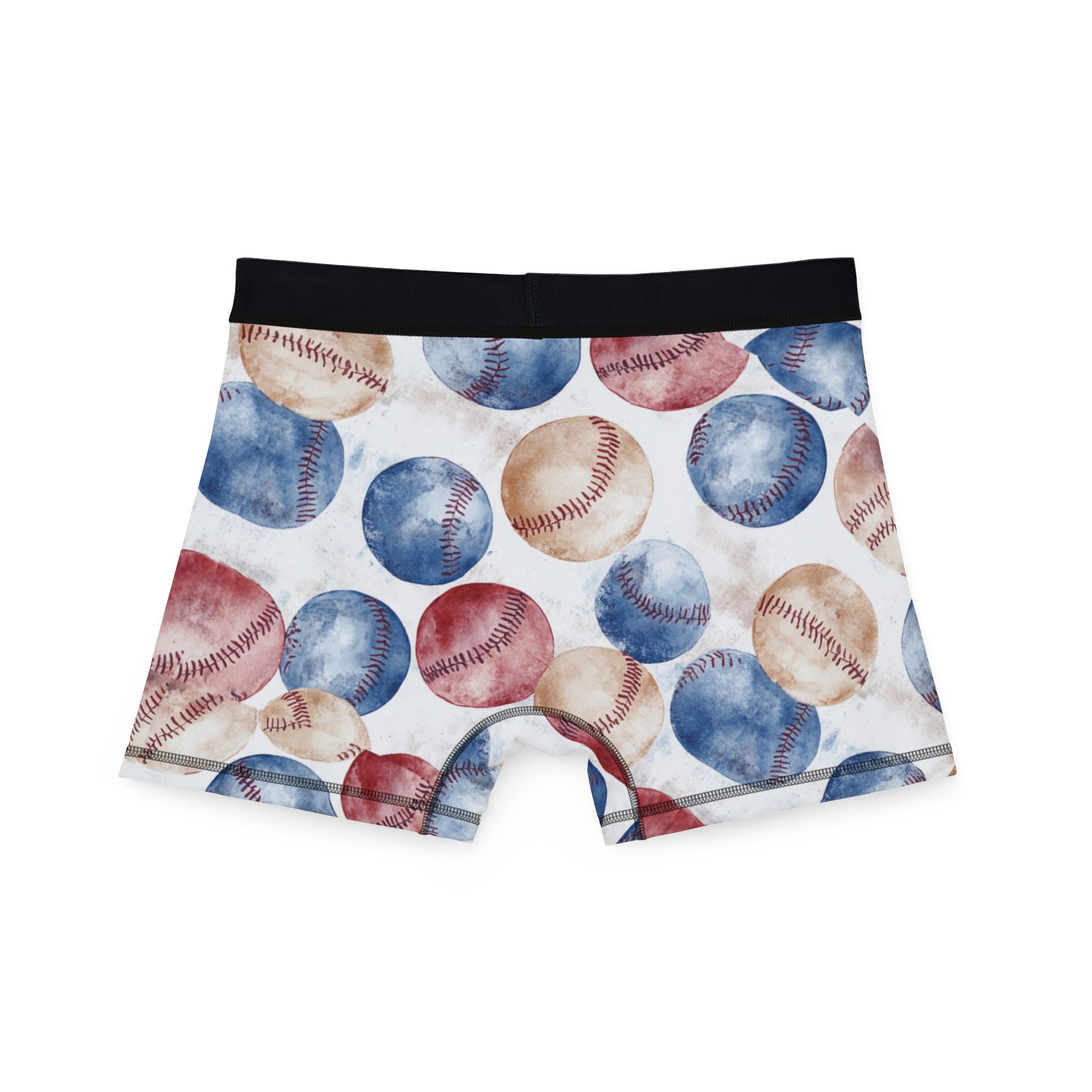 Men's boxers watercolor baseball one