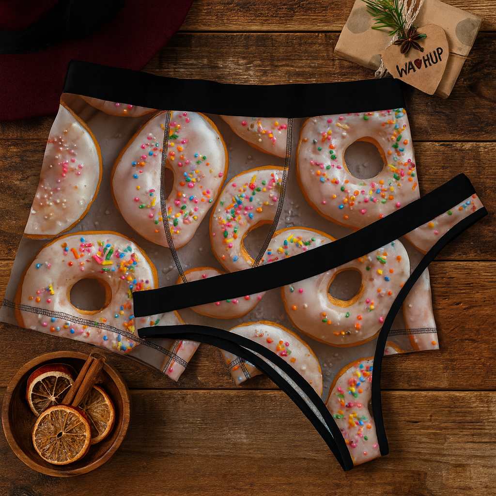 Matching underwear Junk Food for couples boxer & thong set