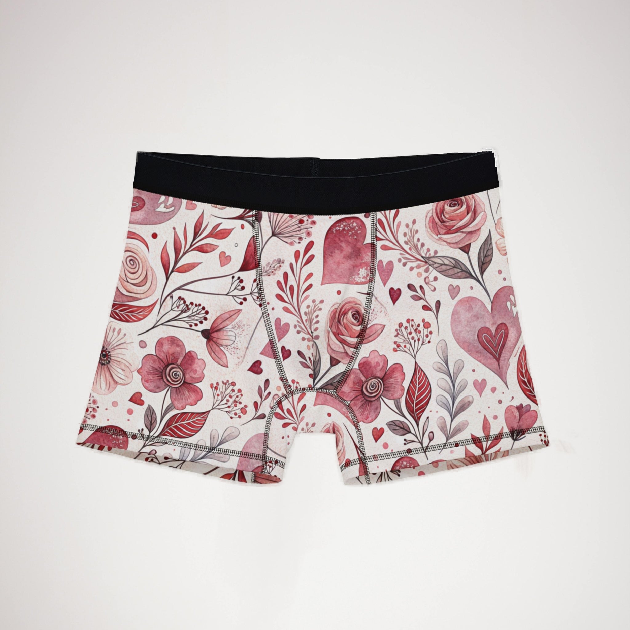 Men's boxers romantic watercolor wedding anniversary