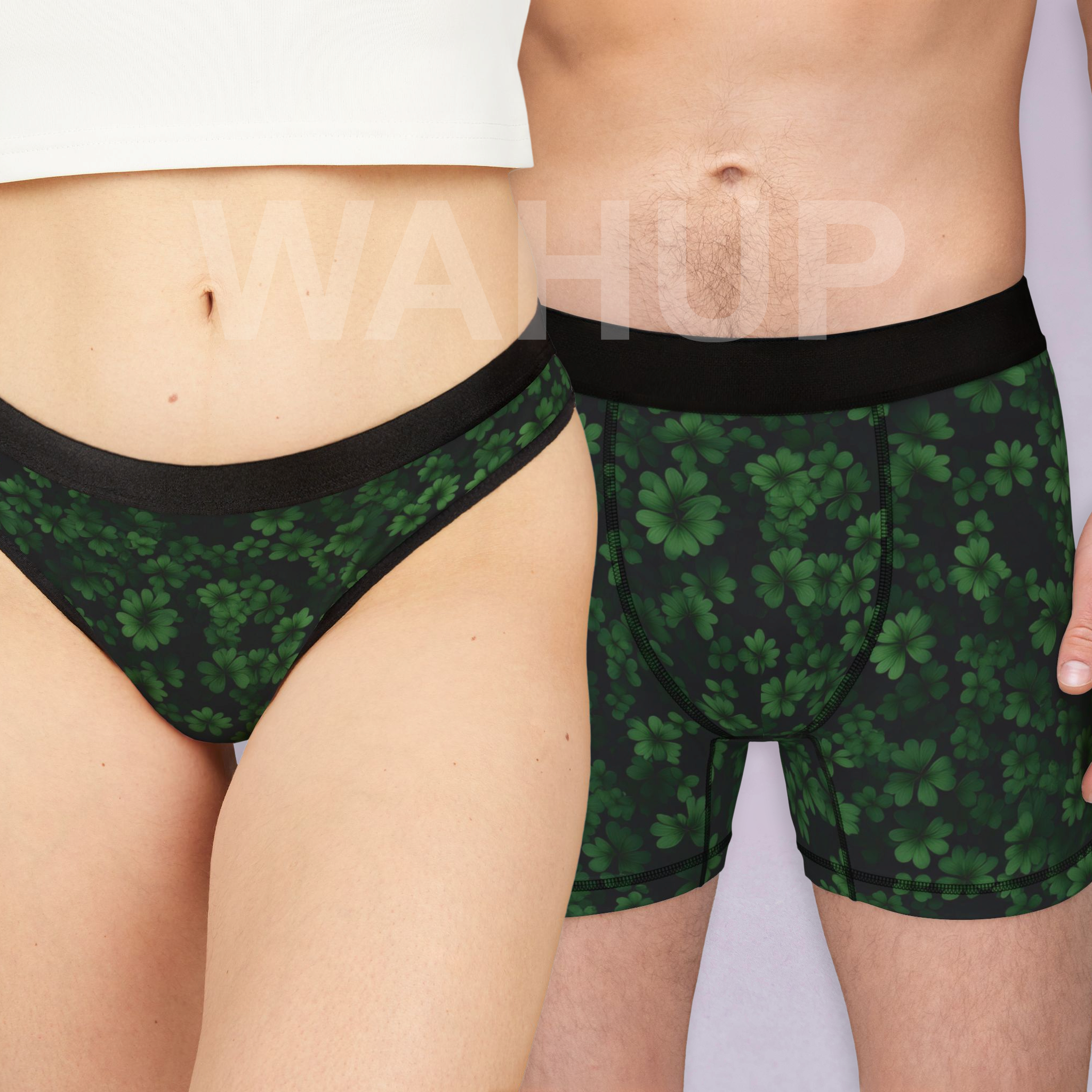 Matching underwear St Patricks Day One for couples boxer & thong set