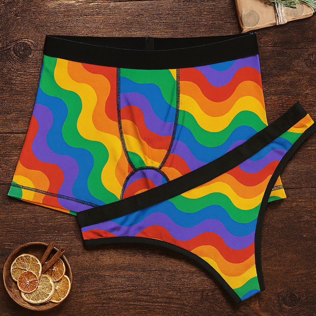 Matching underwear Pride Month for couples boxer & thong set