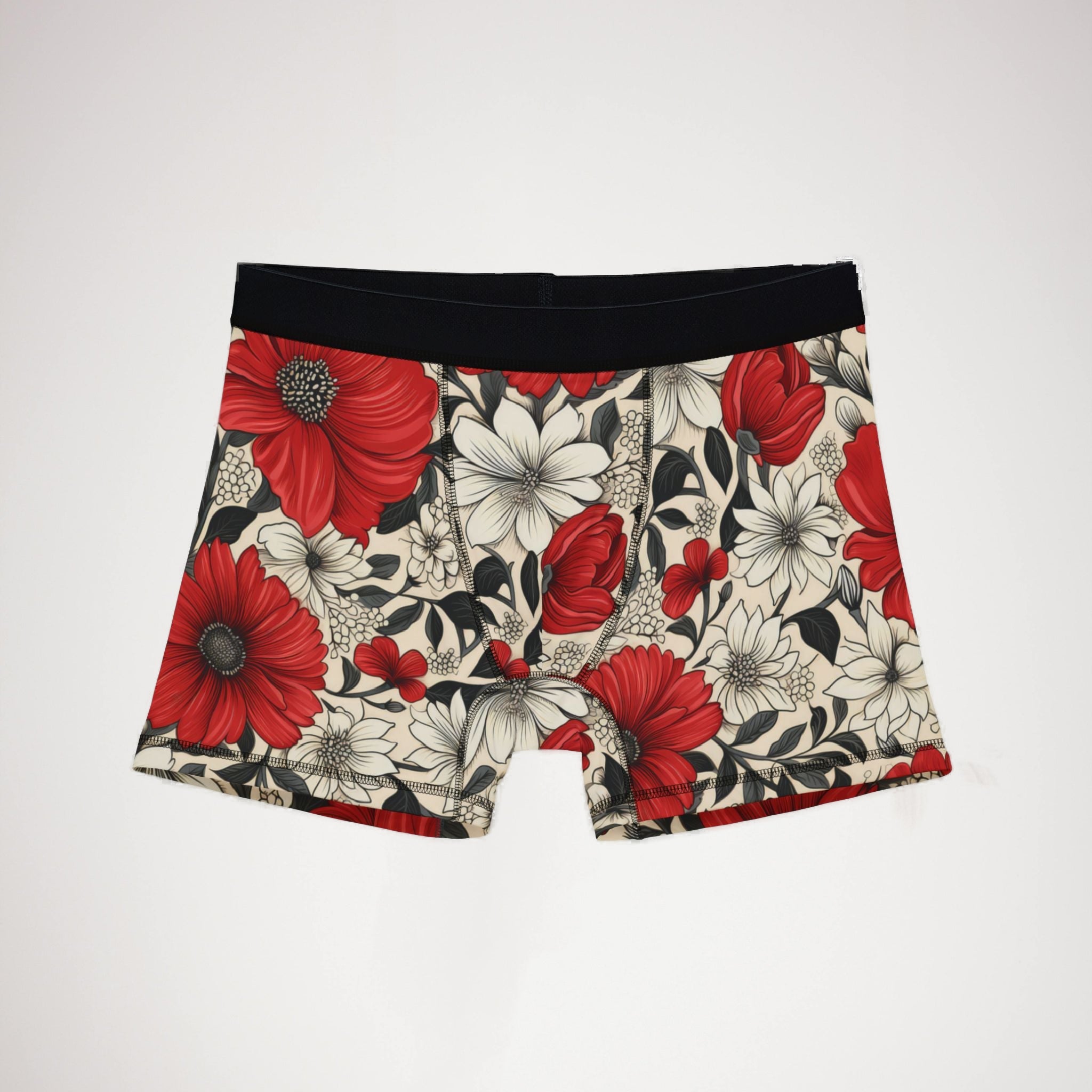 Men's boxers cute red flowers