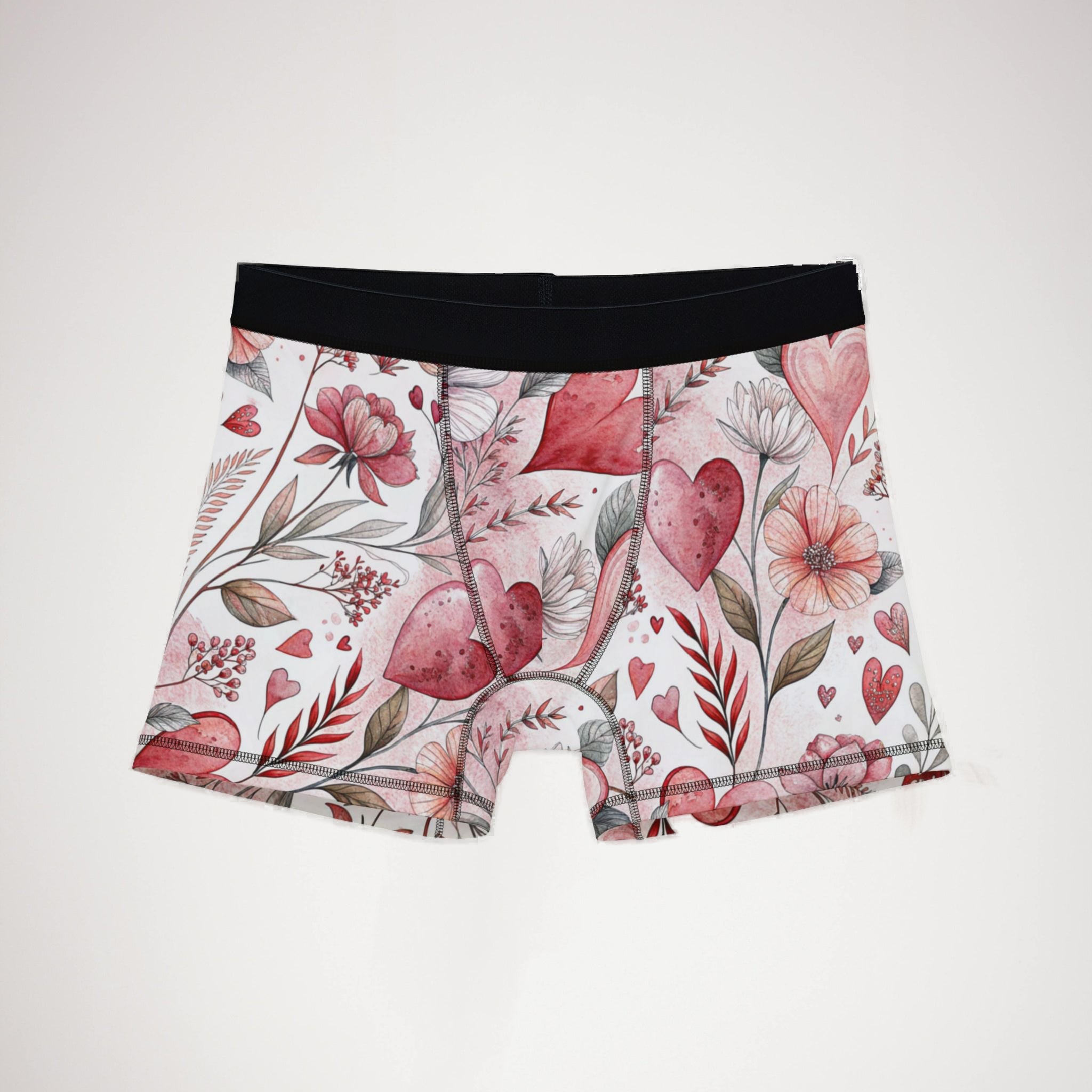 Men's boxers romantic watercolor wedding anniversary