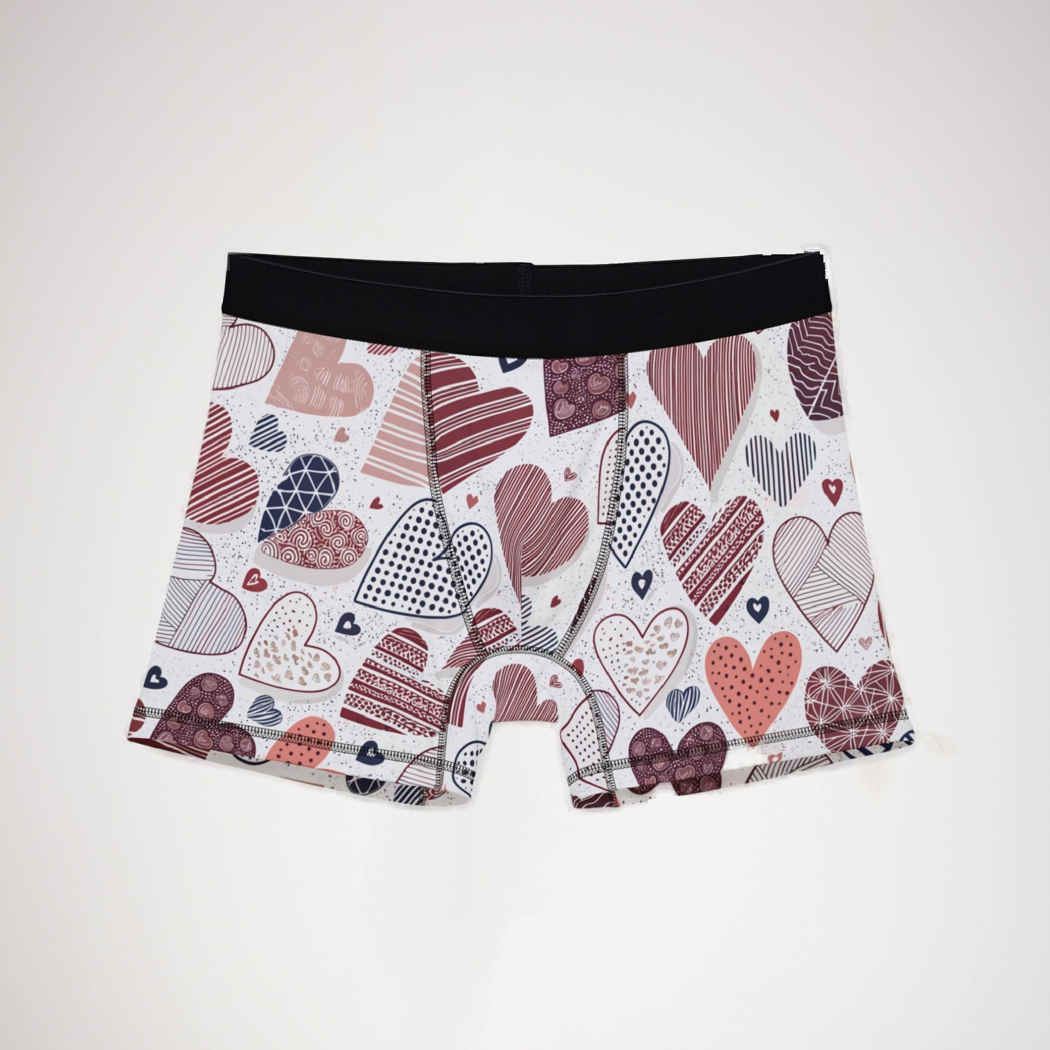 Men's boxers valentine heart retro three