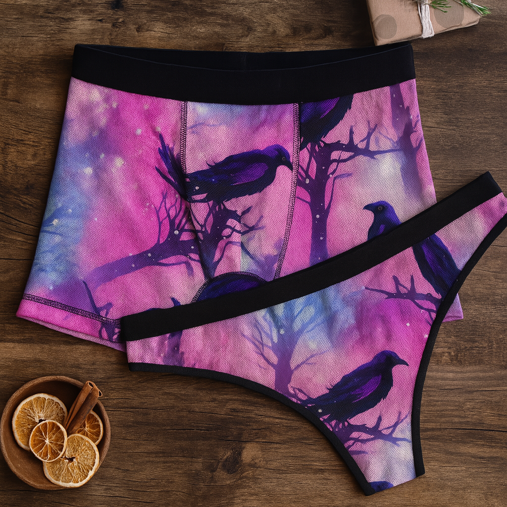 Matching underwear Pastel Halloween for couples boxer & thong set