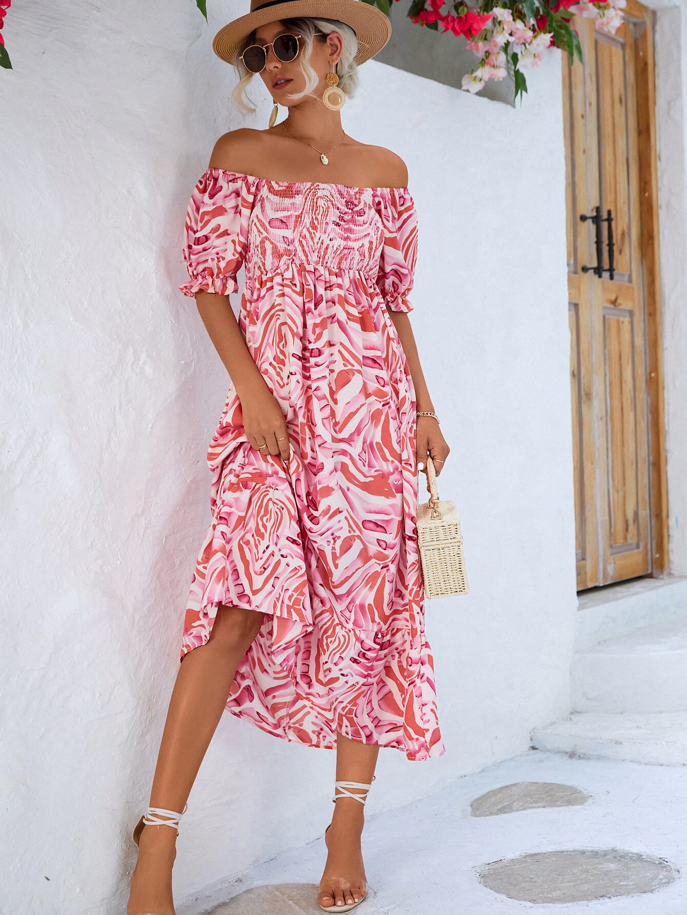 Chic Floral Midi Dress: Perfect for Summer Beach Weddings and Women Attendee Parties