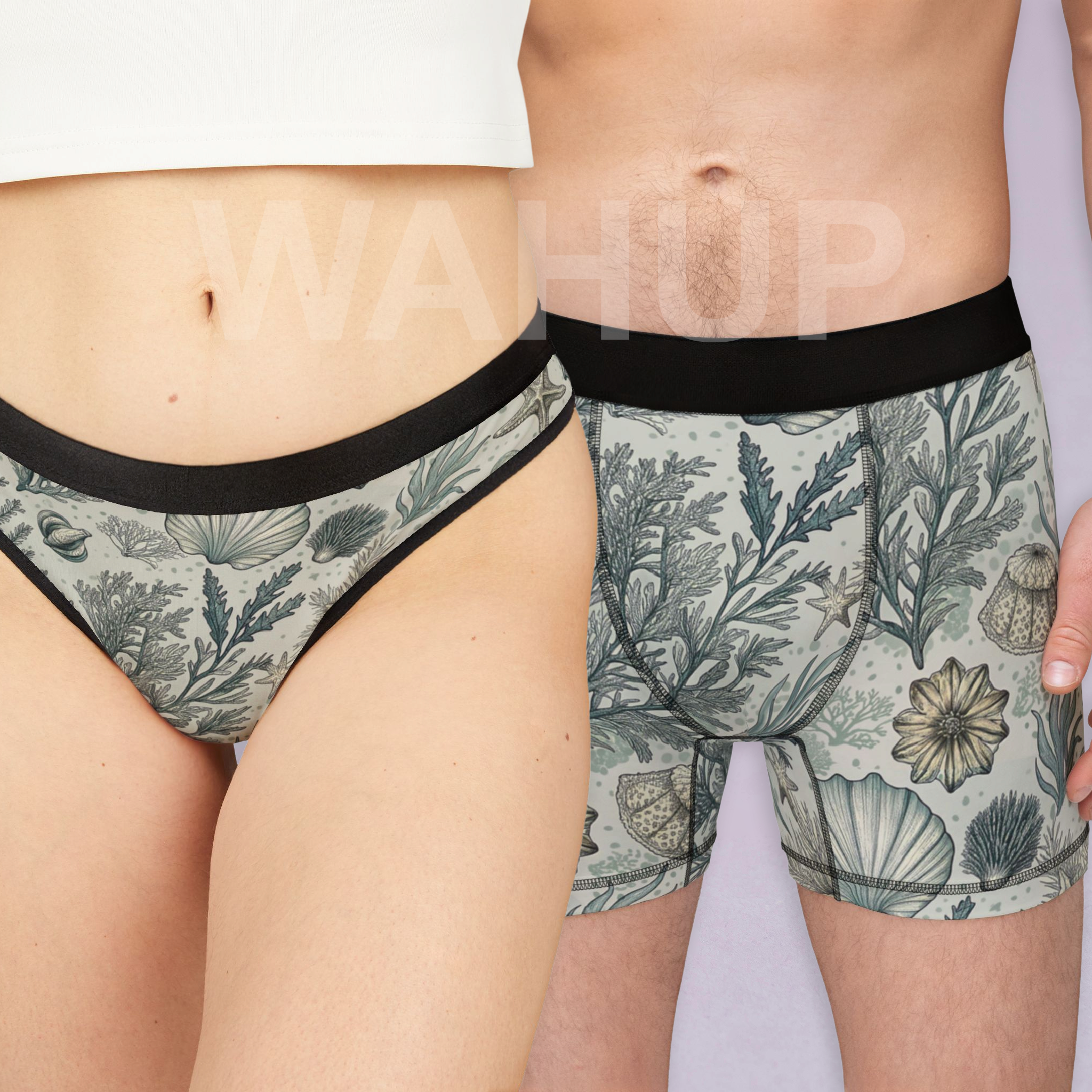 Matching underwear Sea Ocean Extra for couples boxer & thong set