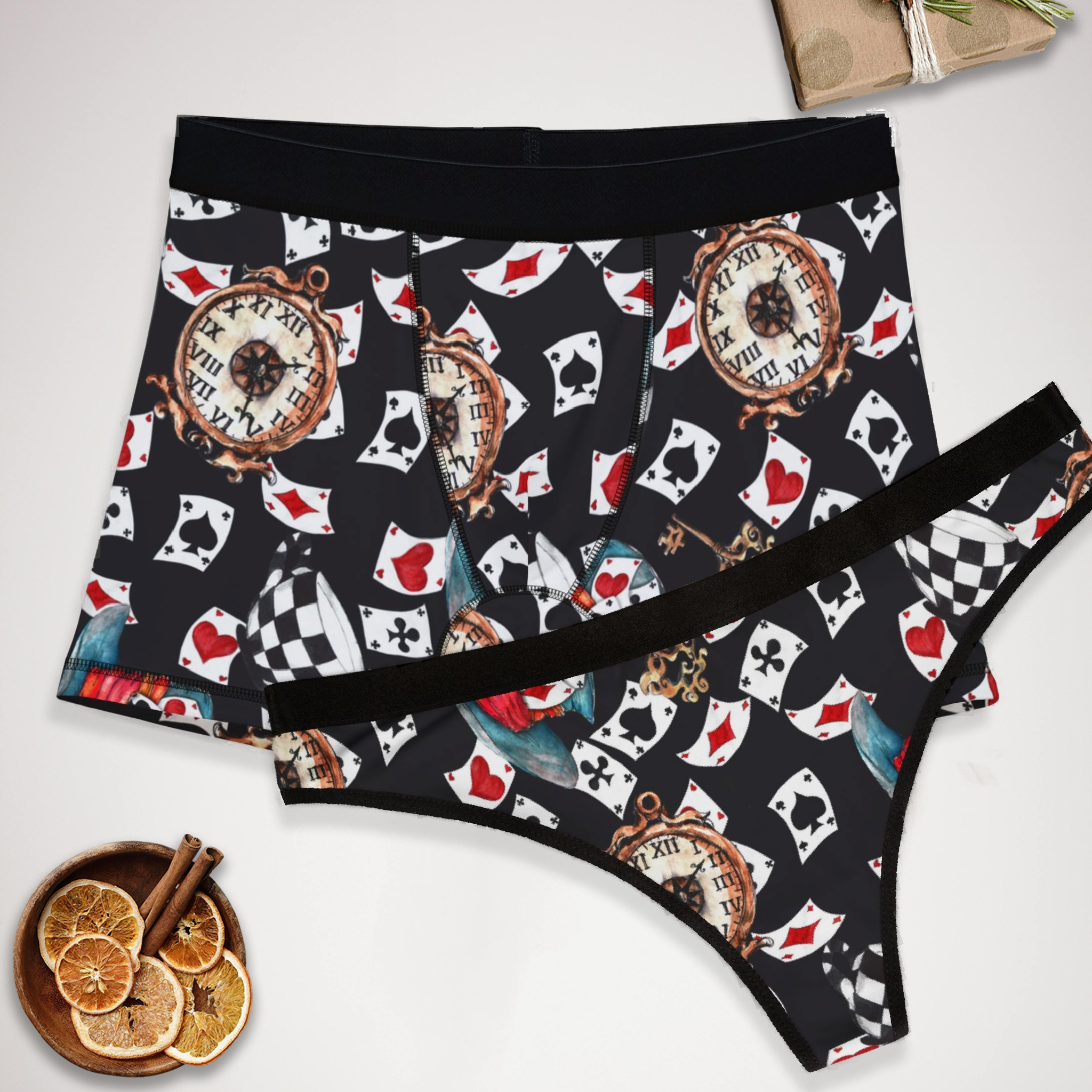 Matching underwear Wonderland for couples boxer & thong