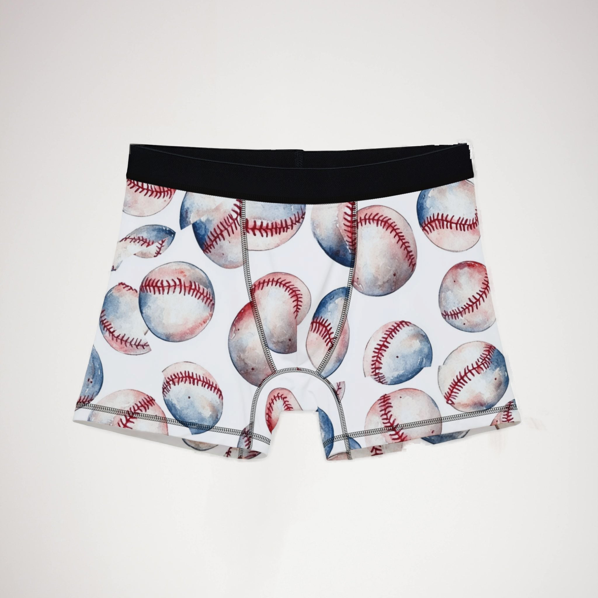 Men's boxers watercolor baseball one