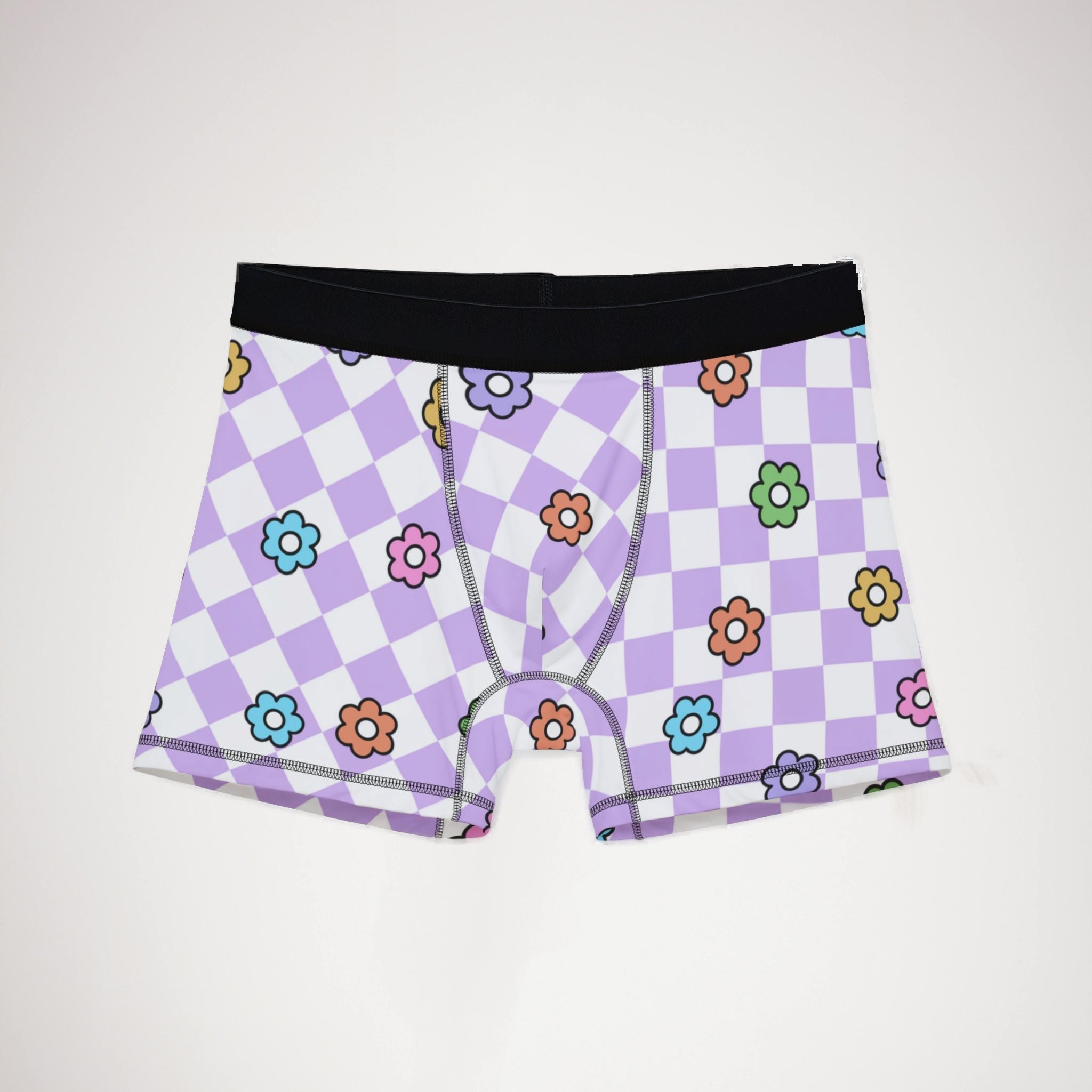 Men's boxers spring flower checkered