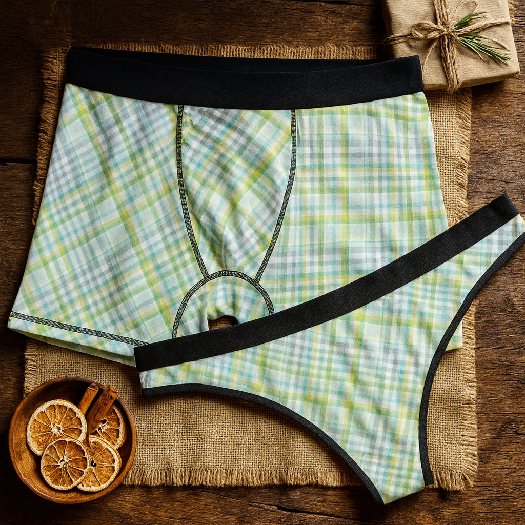 Matching underwear Lemon Fruit for couples boxer & thong set