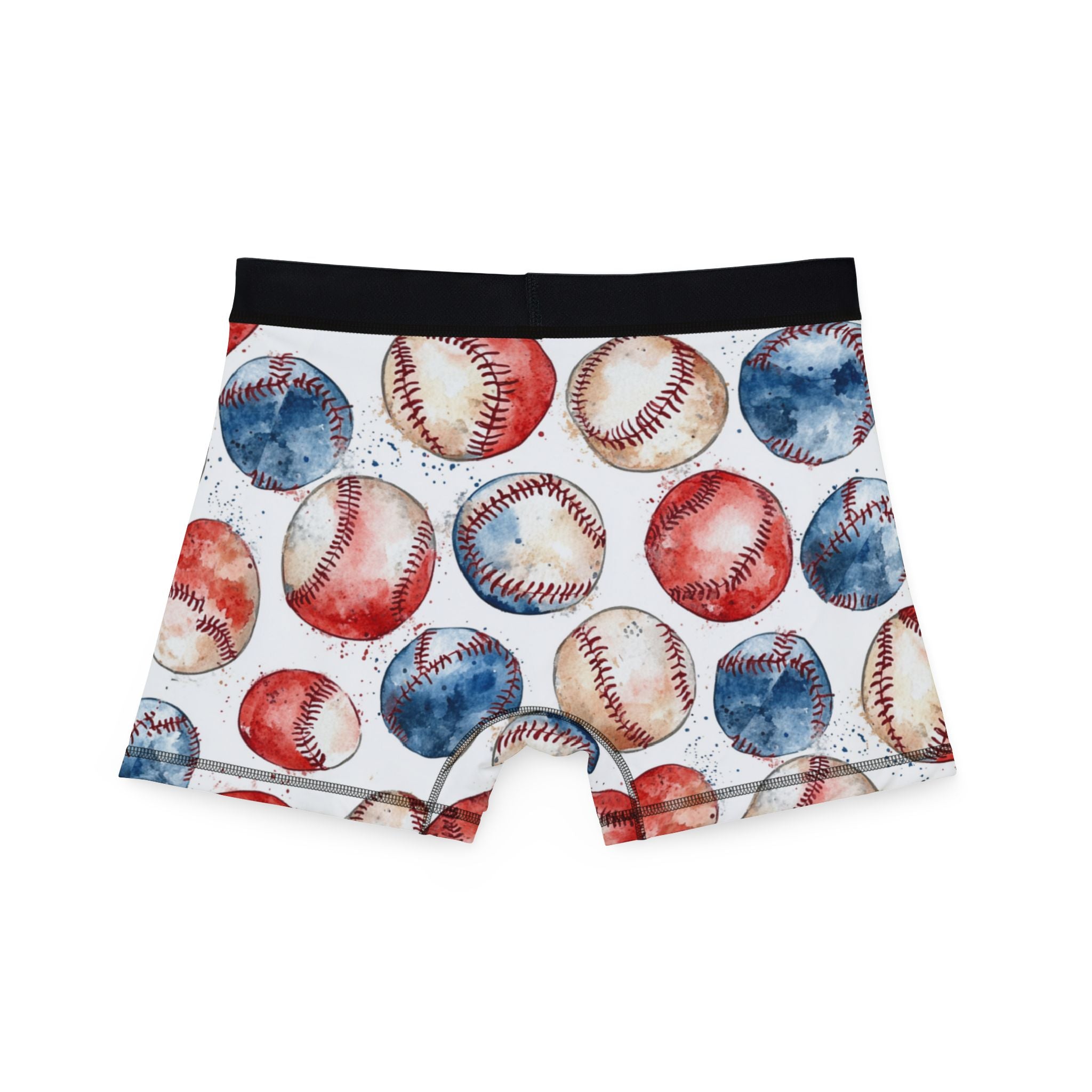 Men's boxers watercolor baseball one