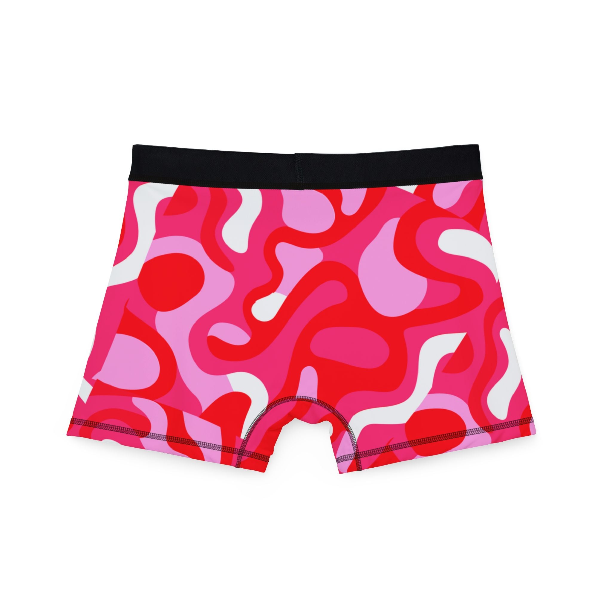 Men's boxers red swirl with cursive