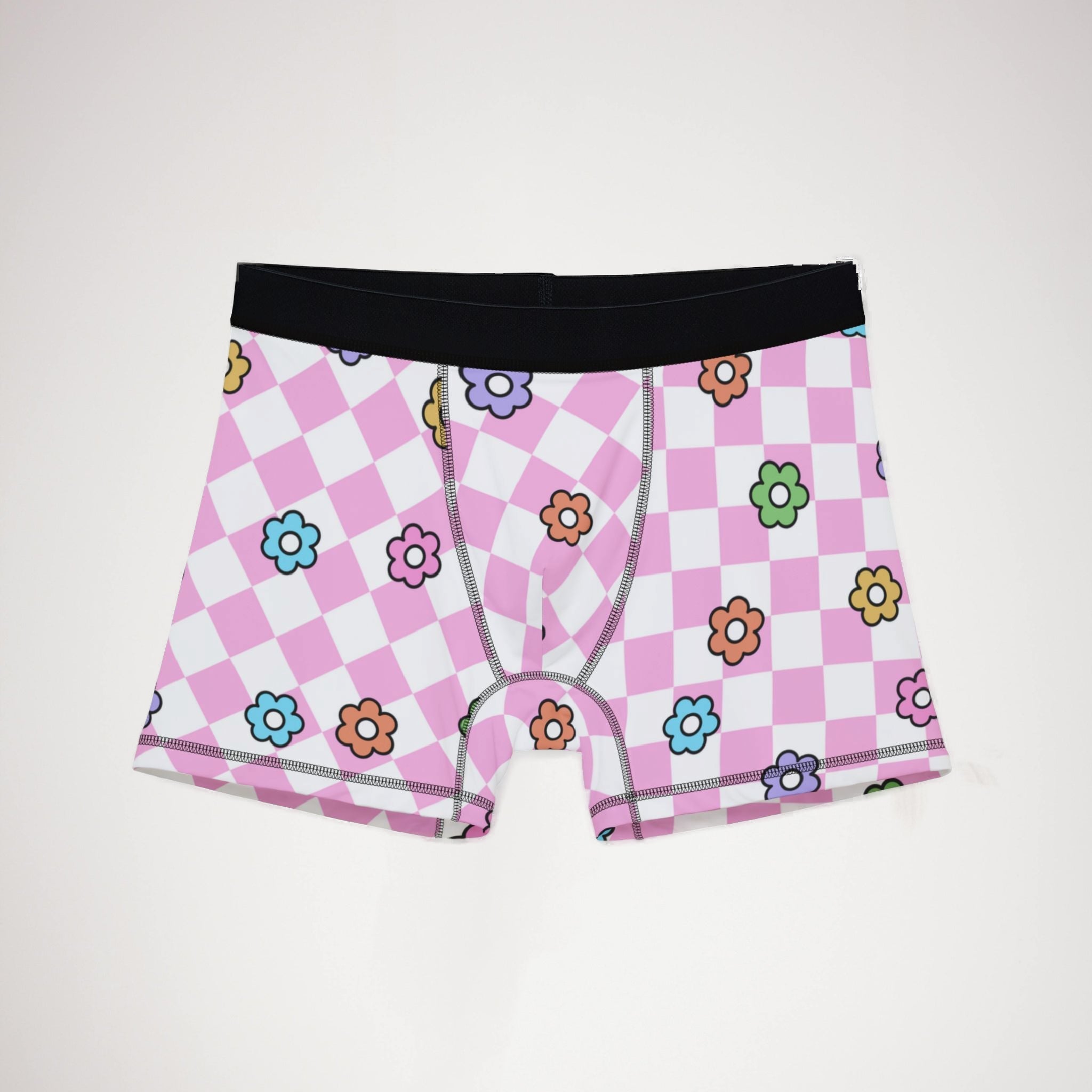 Men's boxers spring flower checkered