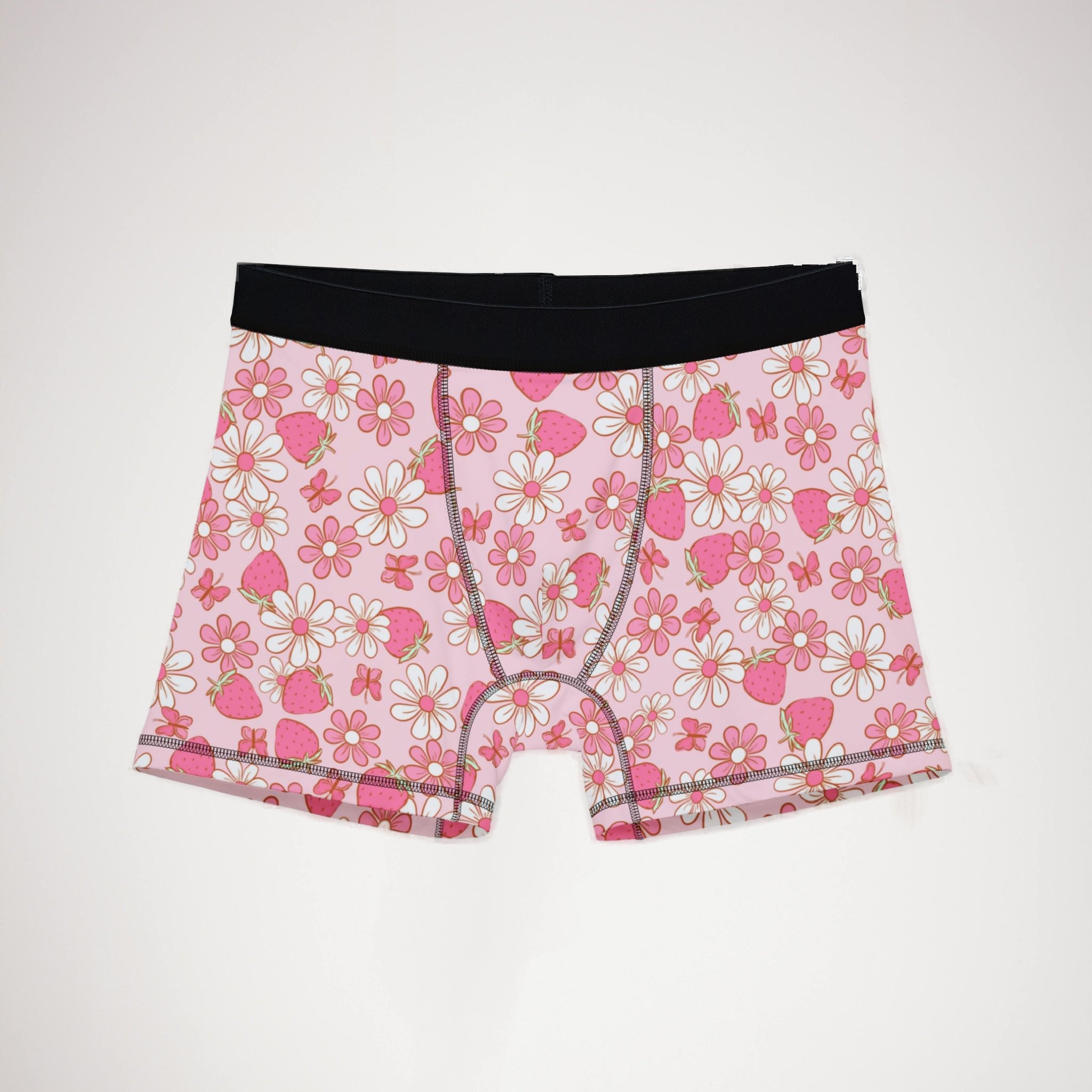 Men's boxers strawberry daisy