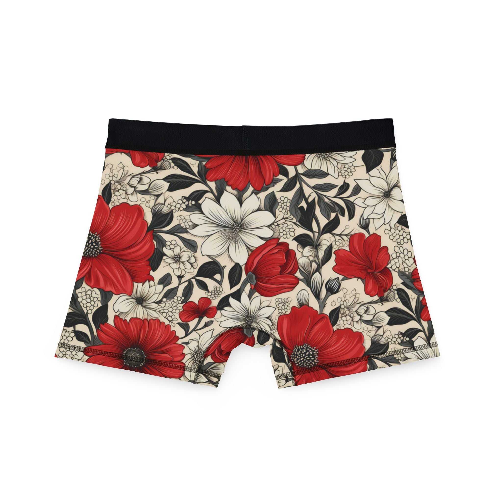 Men's boxers cute red flowers