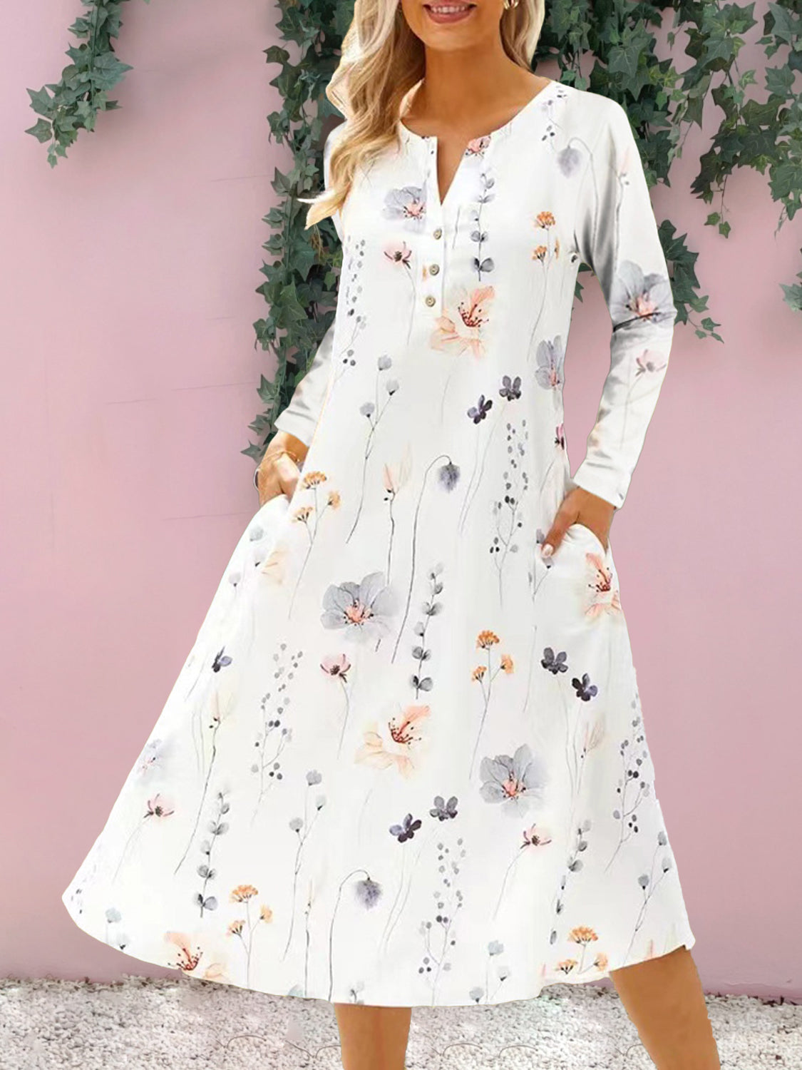 Chic Floral Midi Dress: Perfect Summer Wedding Guest Attire for Women