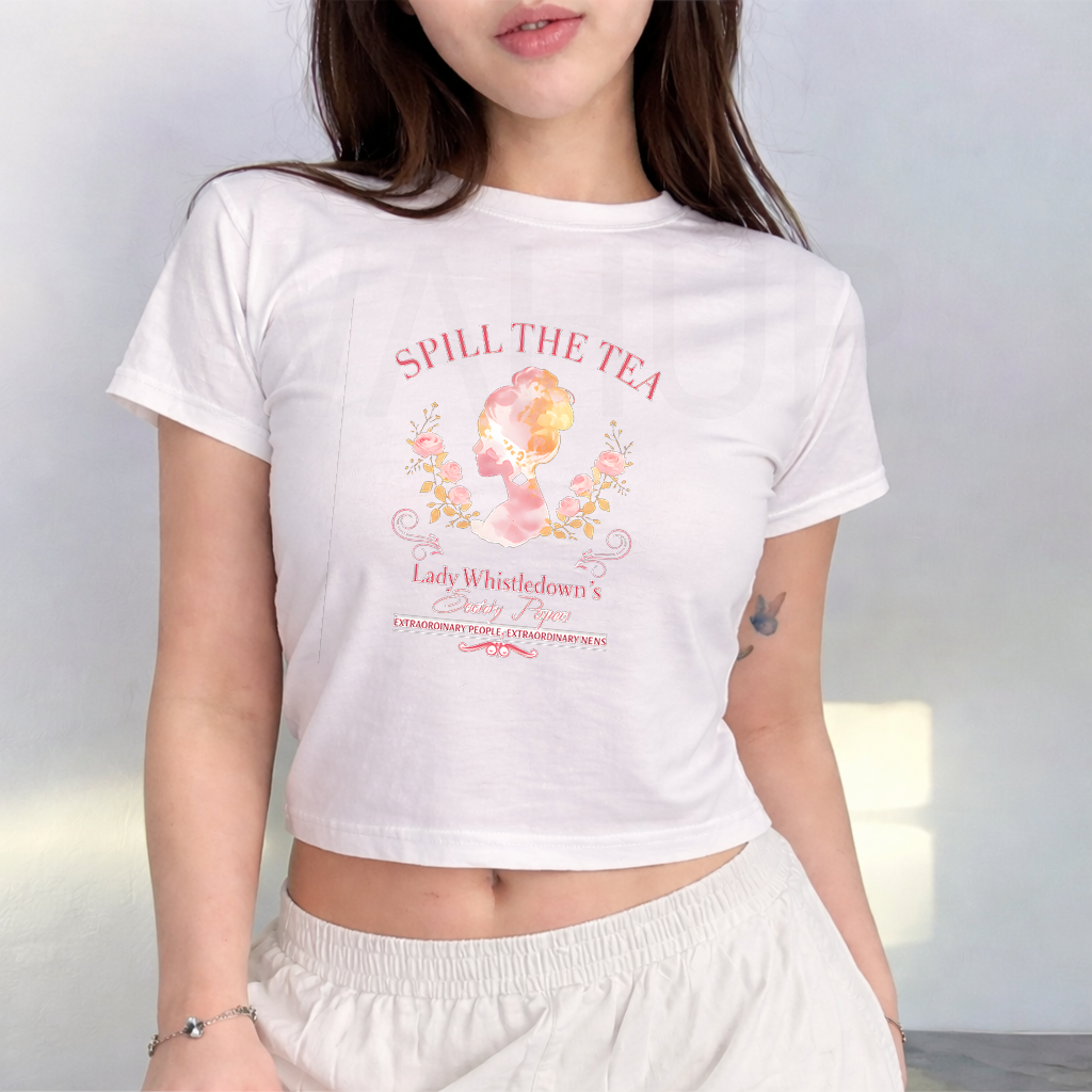 Gildan 5000B Lady Whistledown Spill the Tea S1 Y2K Baby Tee – WAHUP