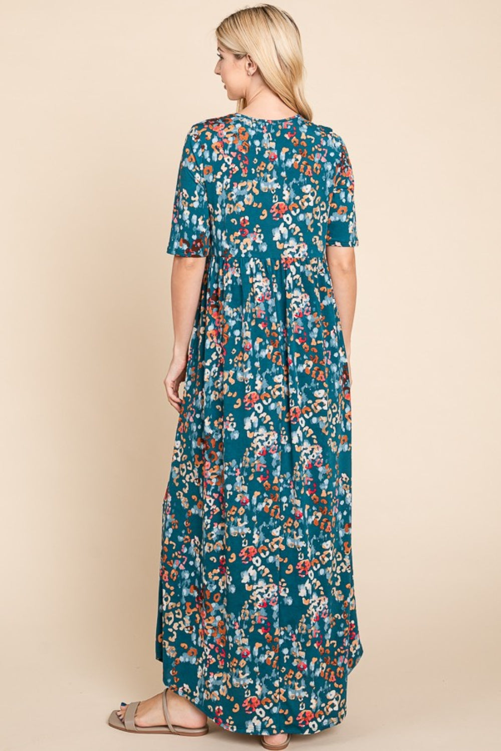 Stylish BOMBOM Printed Maxi Dress - Elegant Shirred Long Dress, Perfect for Evening Events & Summer Fashion