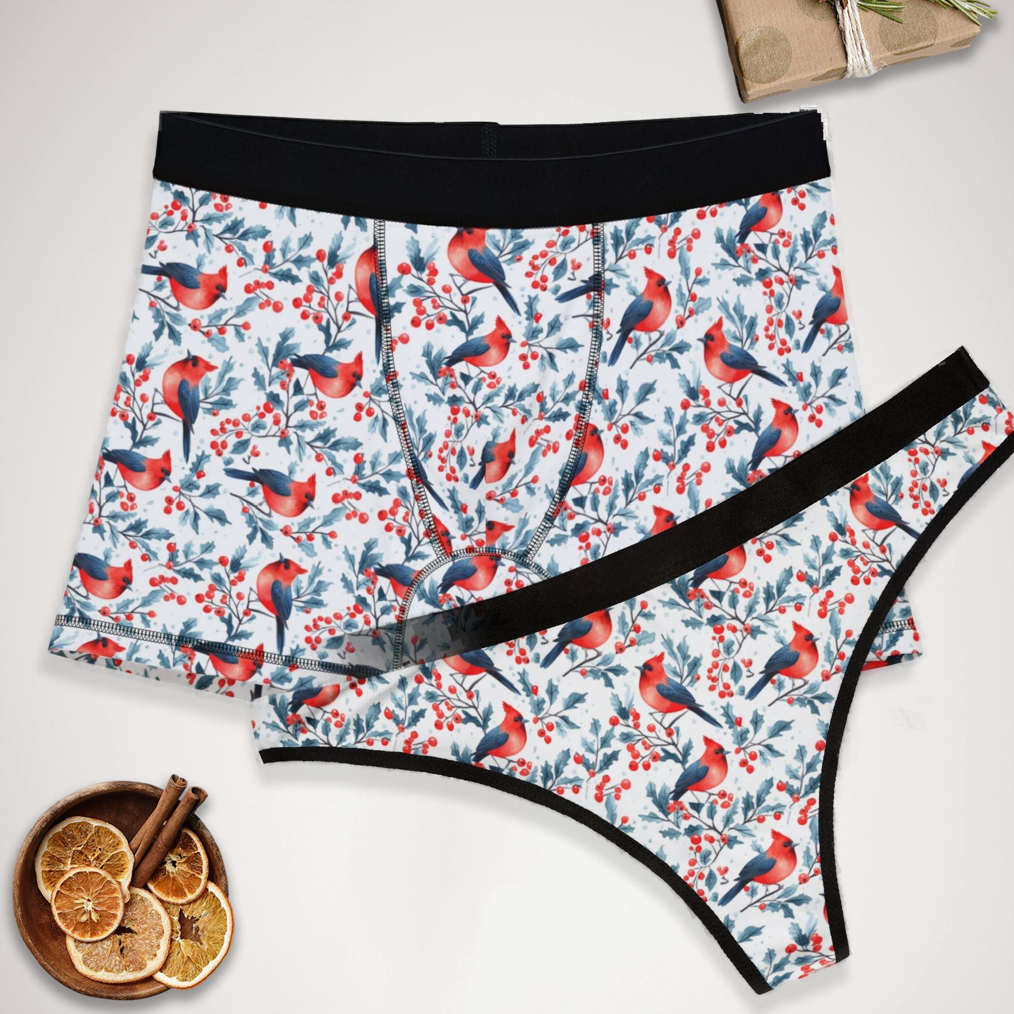 Matching Red Coquette Christmas One – Boxer & Thong for Couples