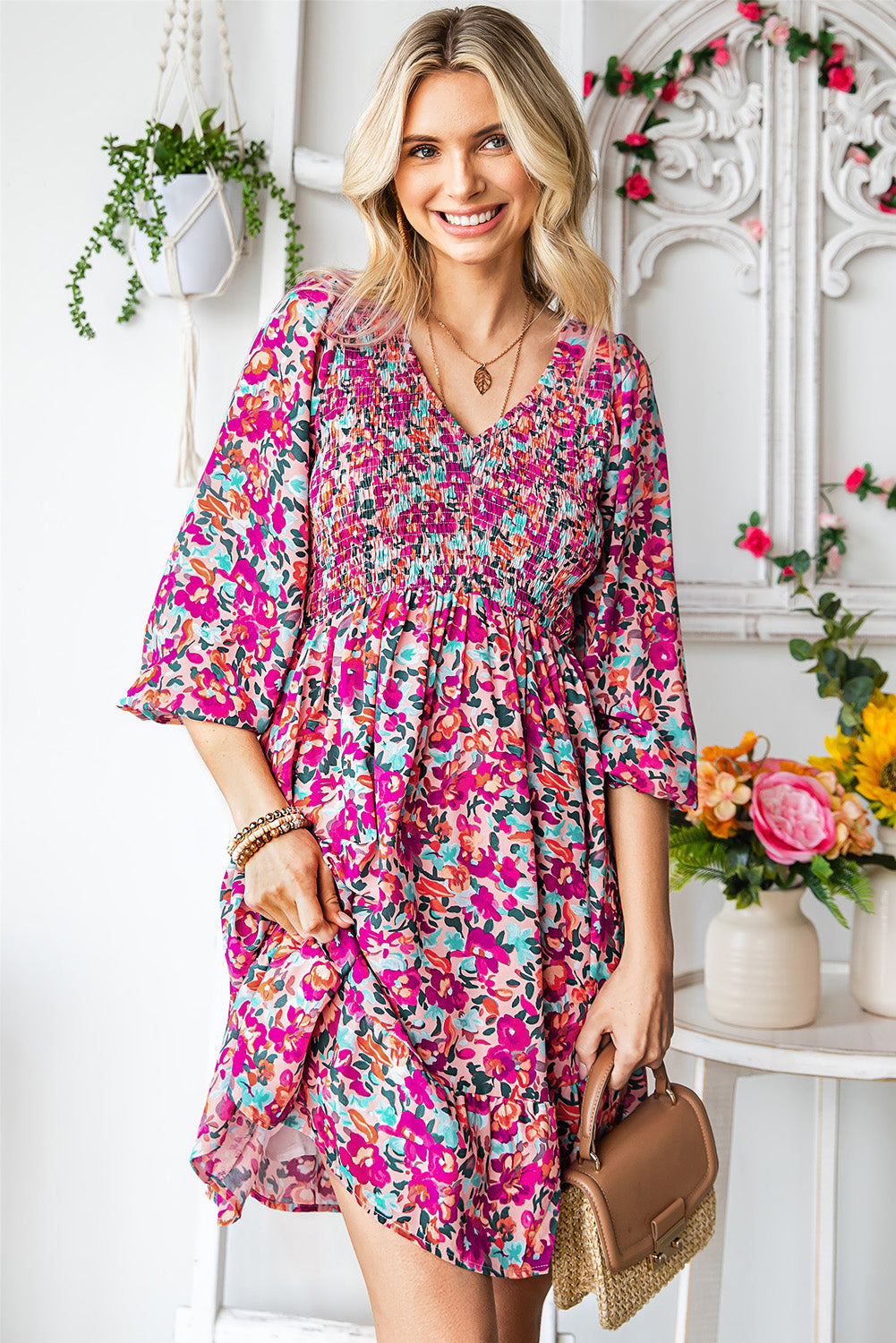Chic Floral Dress: Perfect for Summer Beach Weddings and Parties!