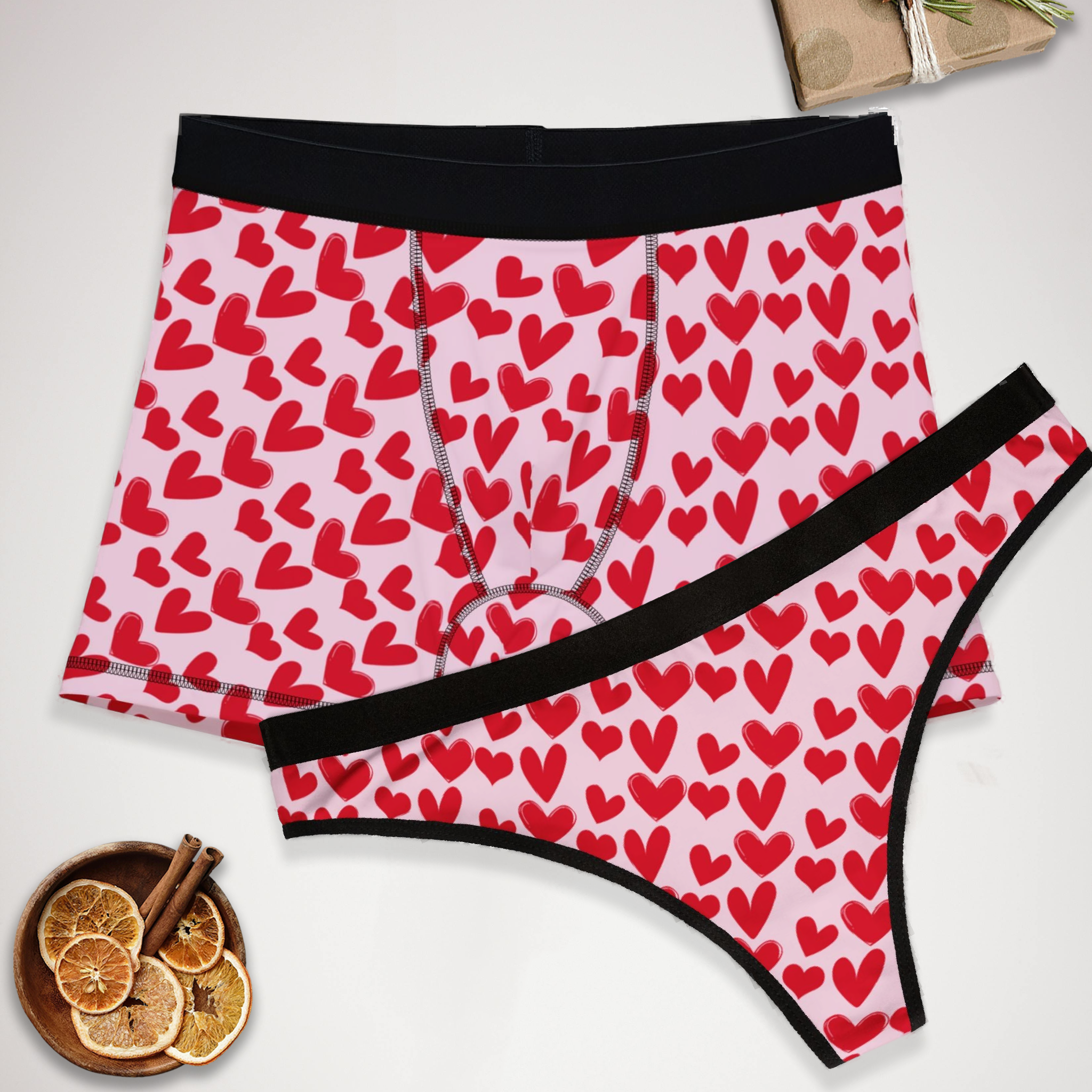 Matching Romantic Valentine – Boxer & Thong for Couples