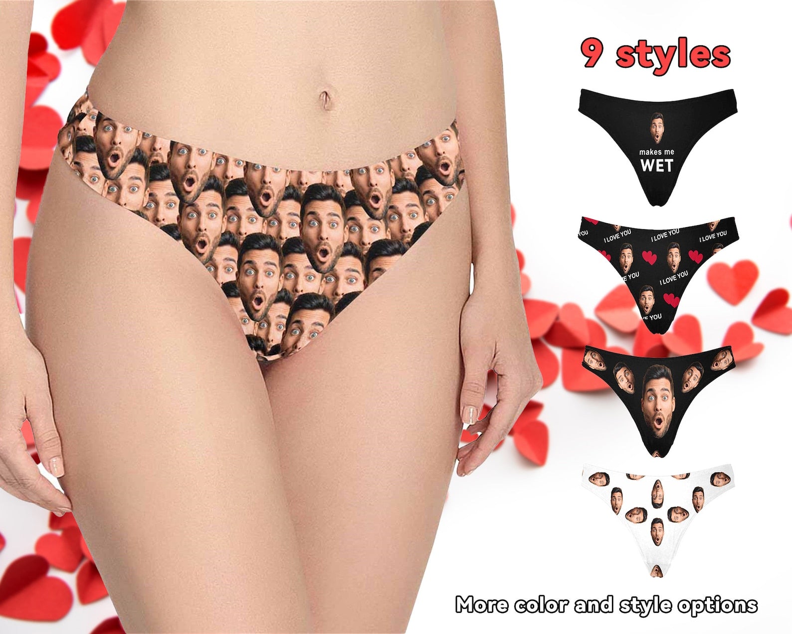 Personalized Bachelorette Party Thongs: Custom Face Design