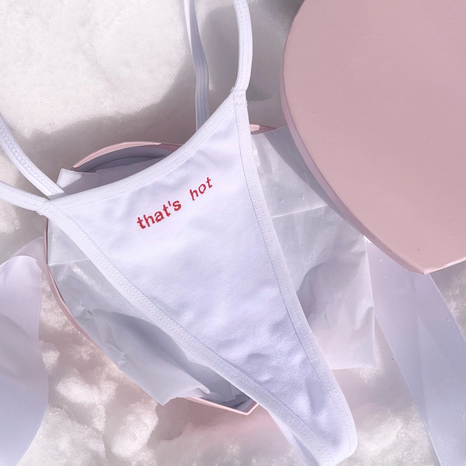 Personalized Embroidery Bamboo-Cotton Thong: Your Unique Touch