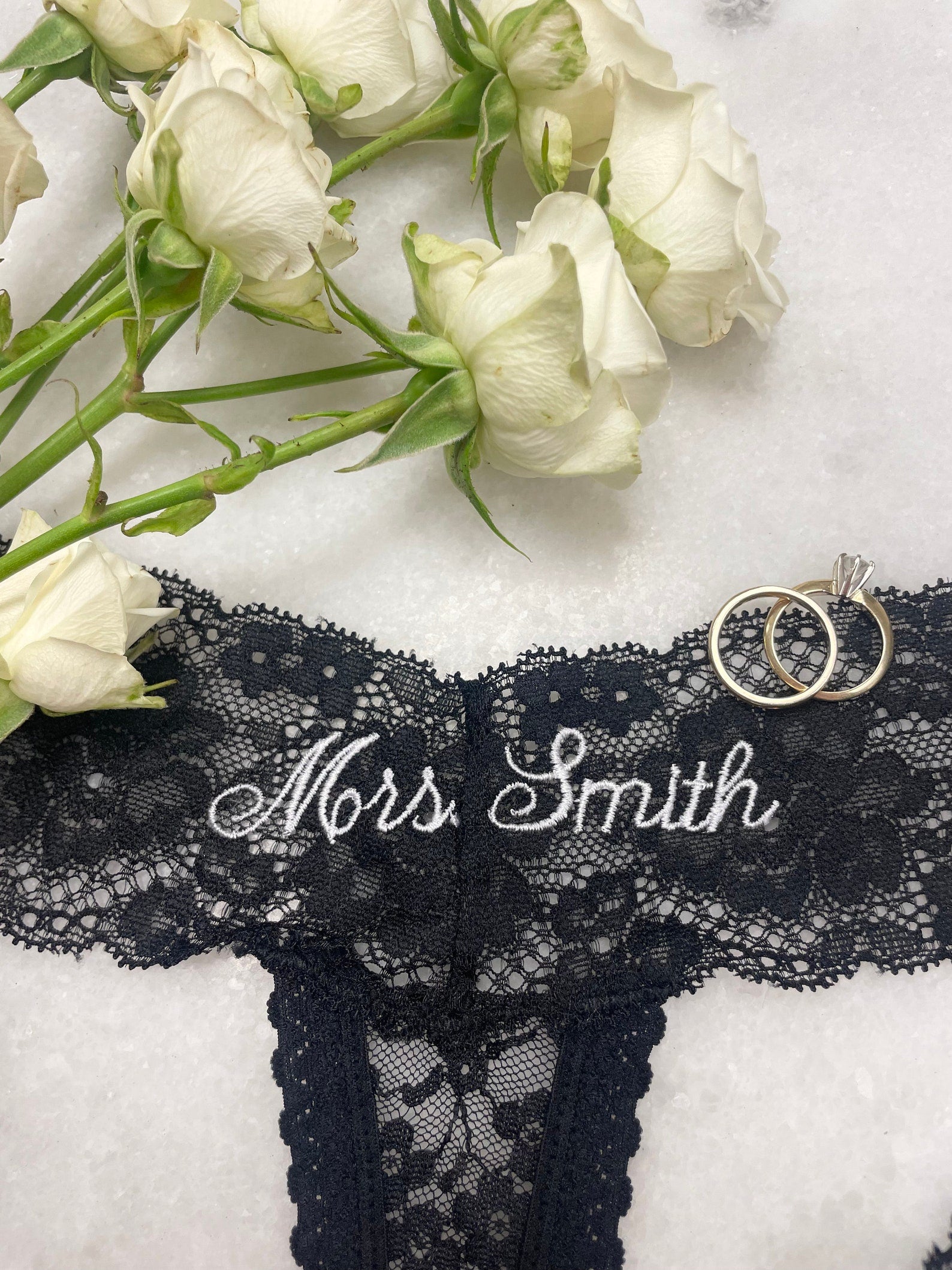 Custom Embroidered Bridal Thongs: Perfect Wedding or Bachelorette Gift