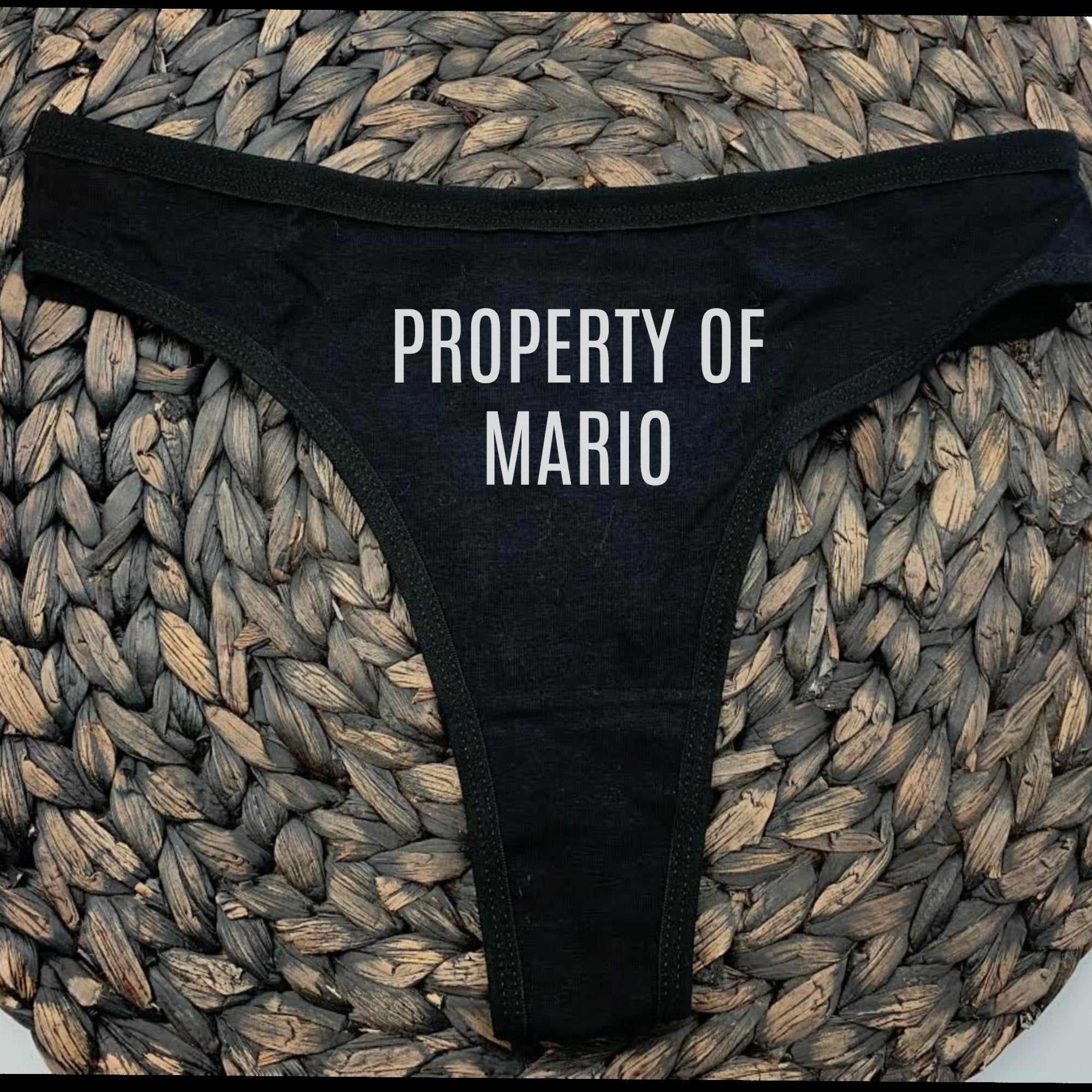 Customizable 'Property Of' Thong - Personalized Name Underwear for a Unique Gift