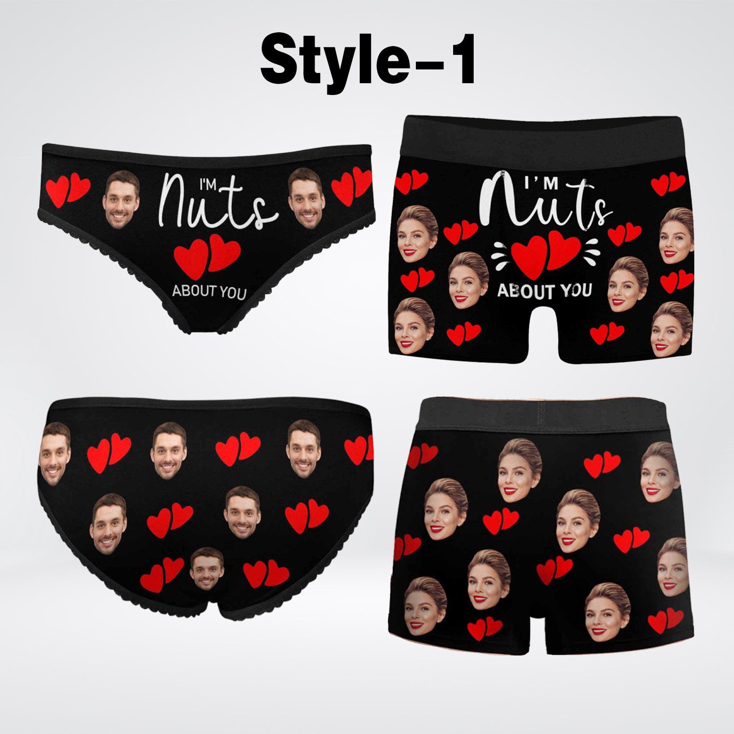 Custom Face Heart Men's Boxers: Personalize Your Intimacy