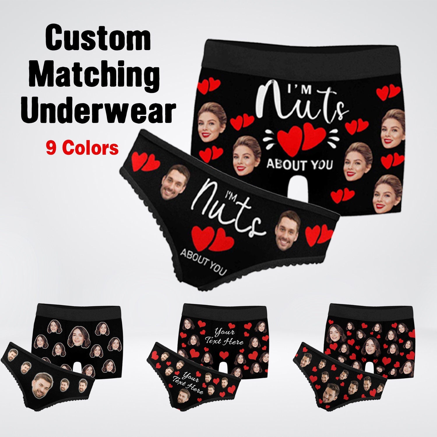 Custom Face Heart Men's Boxers: Personalize Your Intimacy