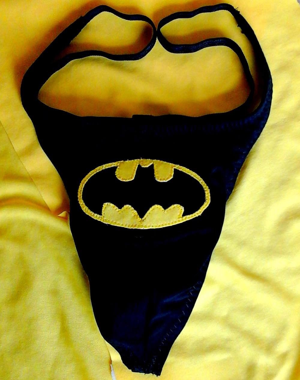 Dark Knight Rises: Lycra Black Thong with Bat Logo