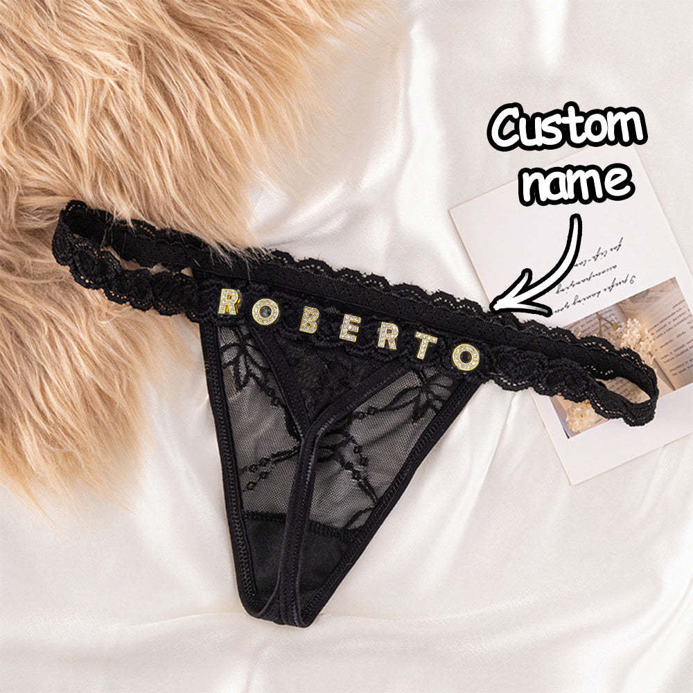 Personalized Crystal Lace Thong: A Gift of Intimacy