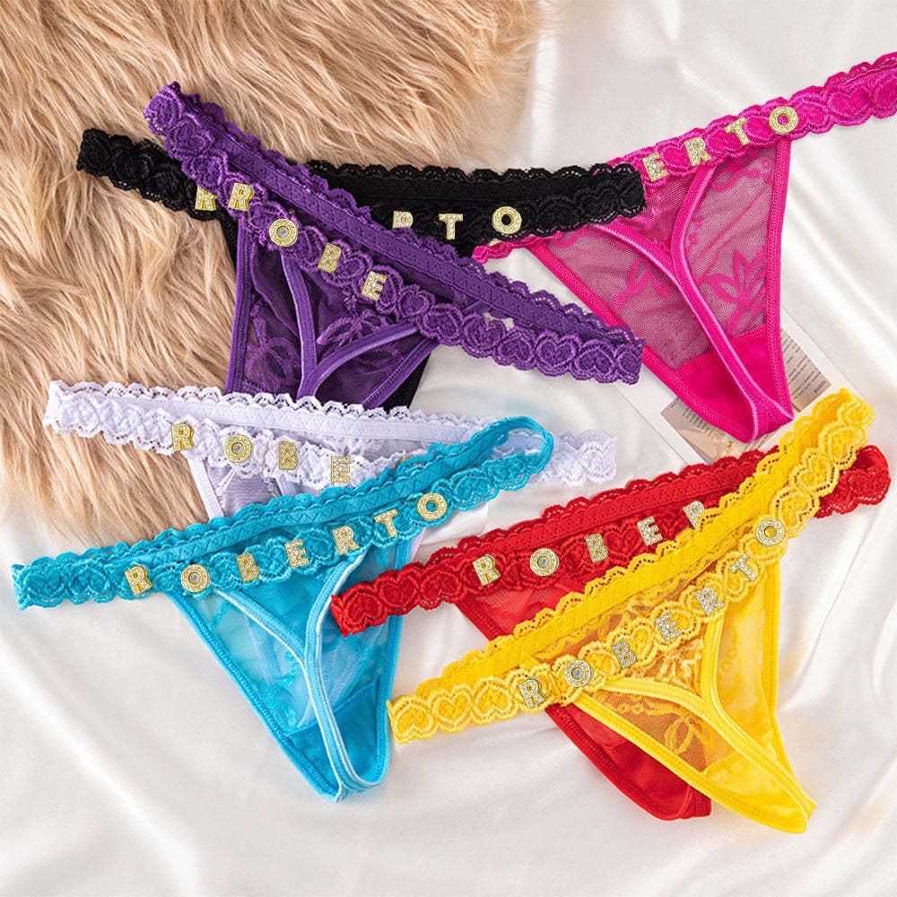 Personalized Crystal Lace Thong: A Gift of Intimacy
