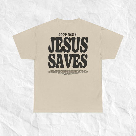 Aesthetic Jesus Saves Shirt, Christian Tee, Unisex Soft Fit, Faith Gift for Women & Men, Casual Streetwear Top, Summer Outfit Essential