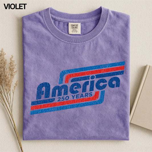 American Flag Shirt 250 Years USA Tee, Patriotic Vintage Style T Shirt, Independence Day Top for Men and Women, Unisex Fit Summer Outfit Gift