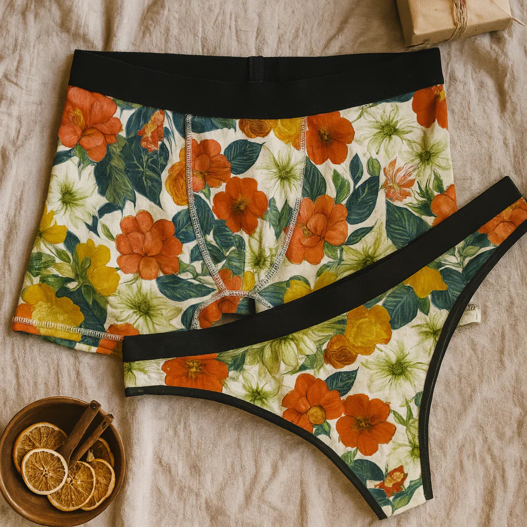 Experience Autumn Romance with WAHUP’s Floral Fall Matching Underwear Set