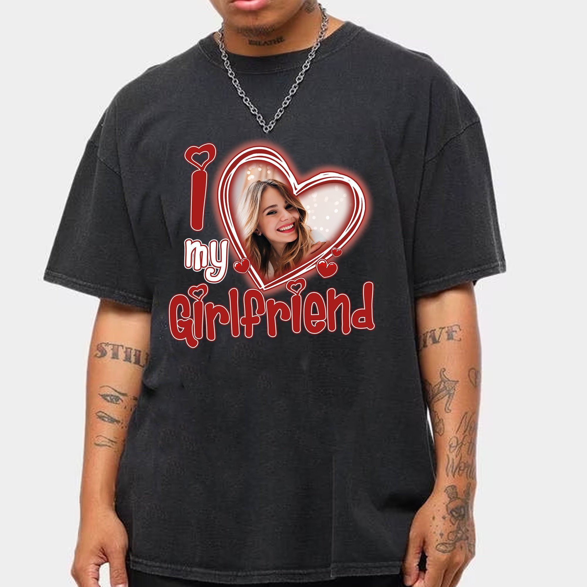 Express Your Love with a Custom Picture Shirt - 'I Love My Girlfriend' Edition