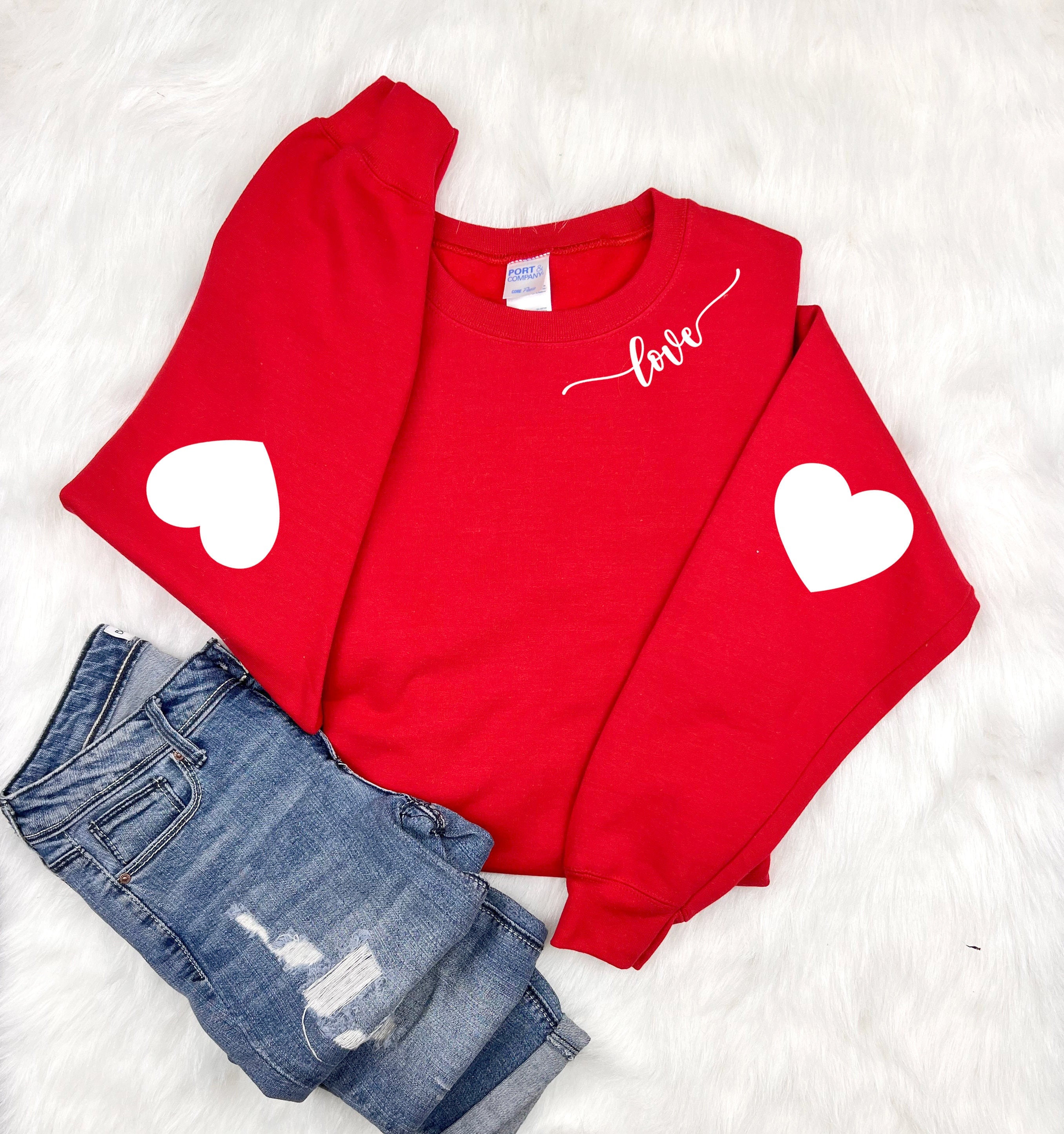 Cute Valentine's Sweater - Heart Arm Patches for a Stylish Look