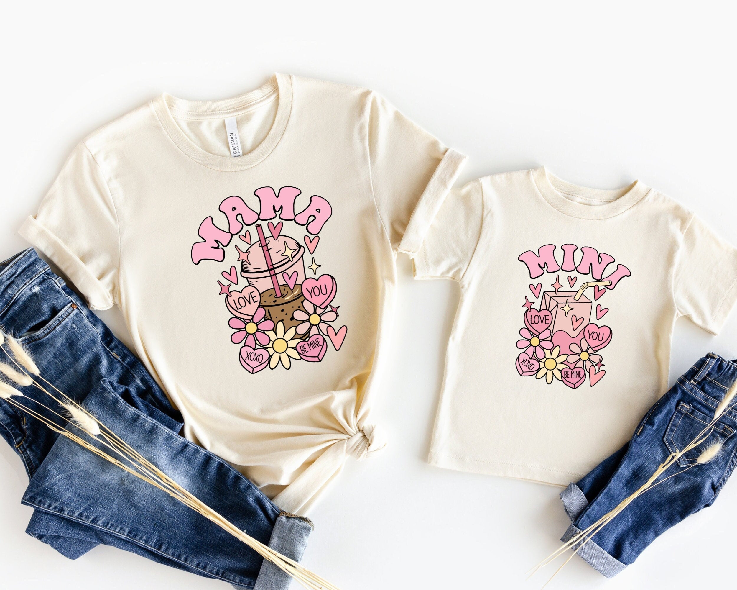 Mama's Valentine Shirt: Groovy Mother and Child Matching Outfits for Love